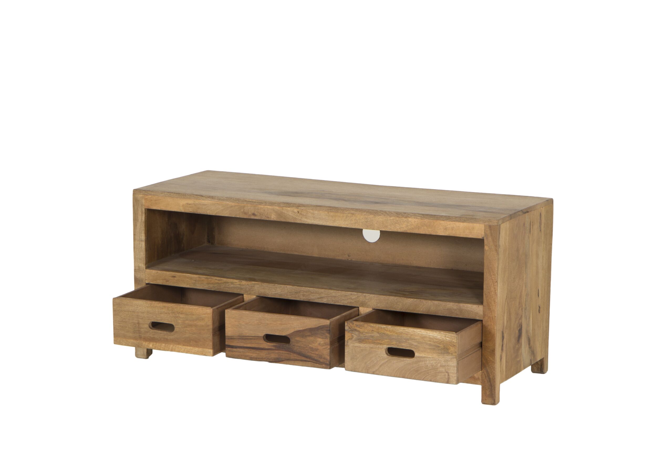 Tv-meubel Ploutos 125x48cm - mango massief - naturel