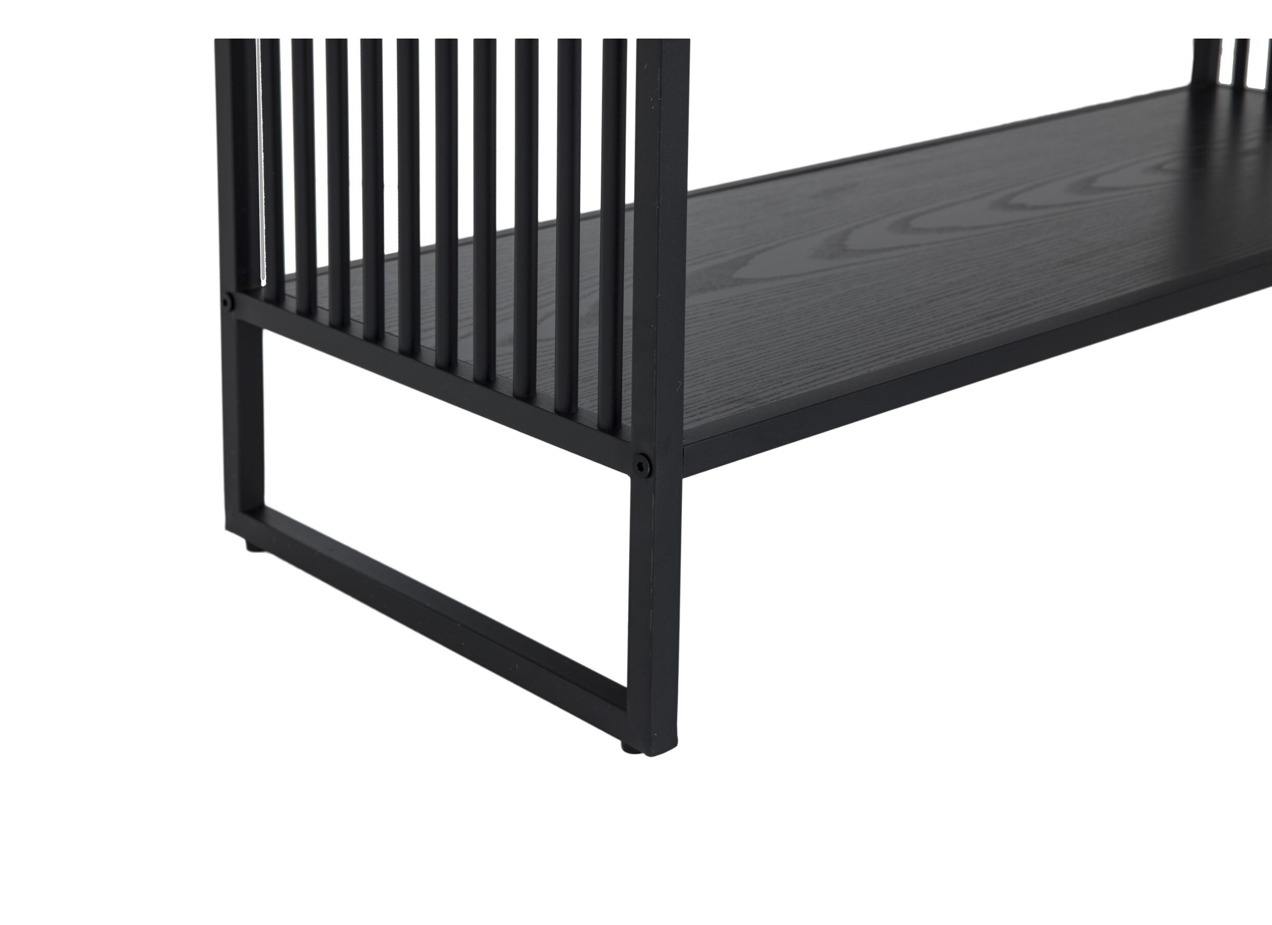 Detailfoto - Opbergrek Mefisto 83x35x185cm - metaal melamine - zwart