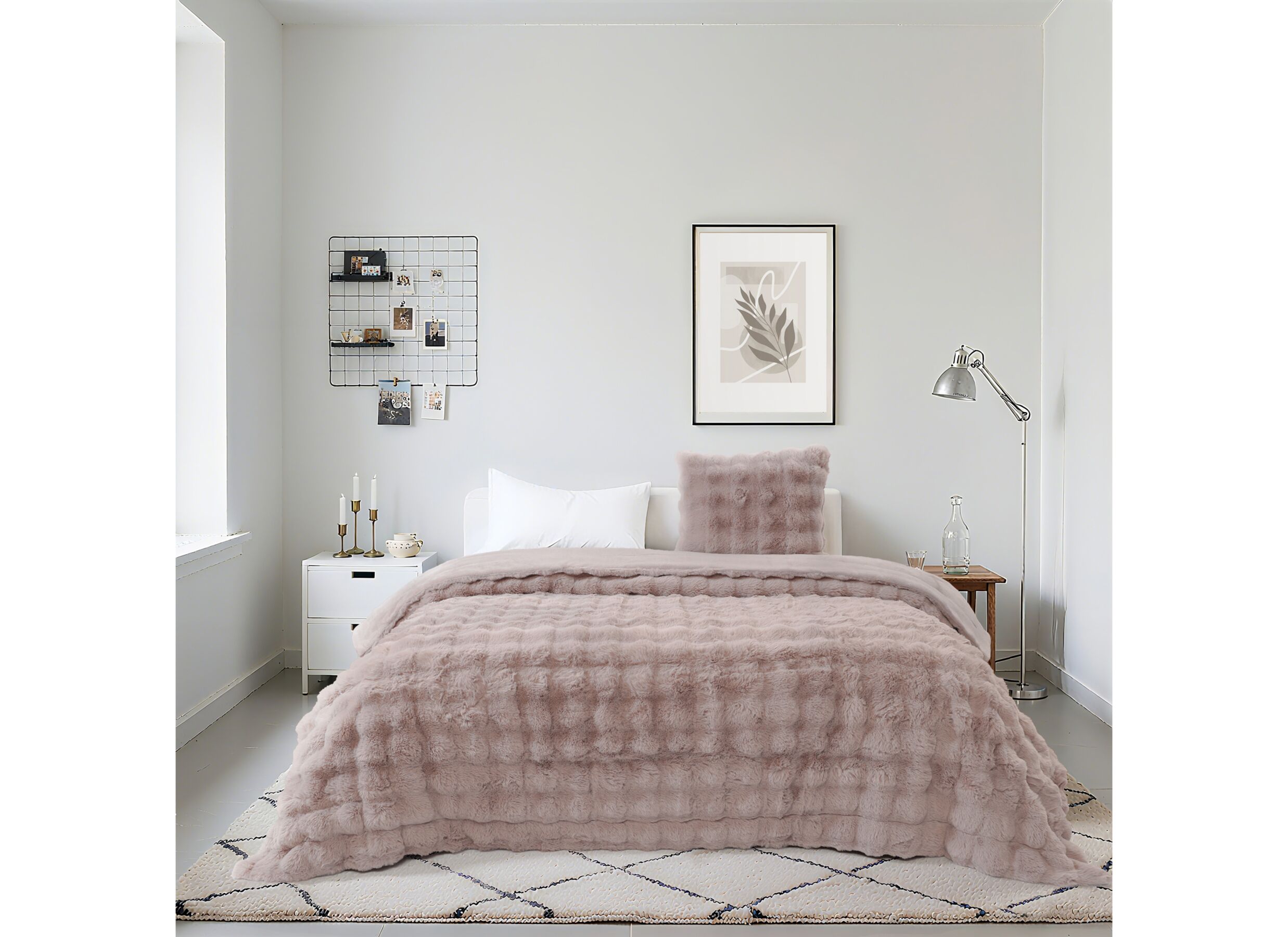 Sfeerfoto - Plaid Bilbao 220x240cm - microvezel - poudre