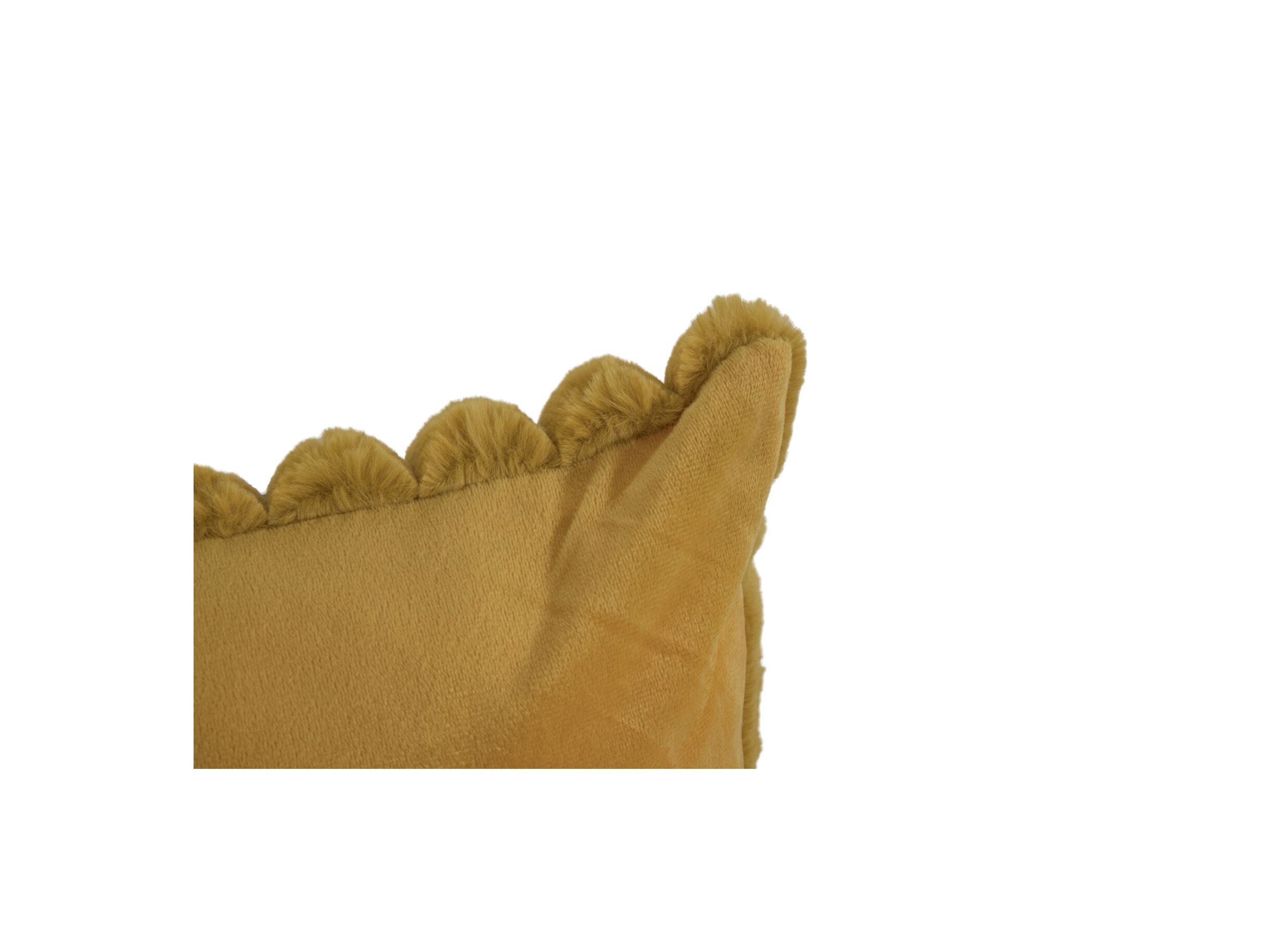 Detail - Coussin Gabriella 45x45cm - imitation fourrure de lapin - jaune