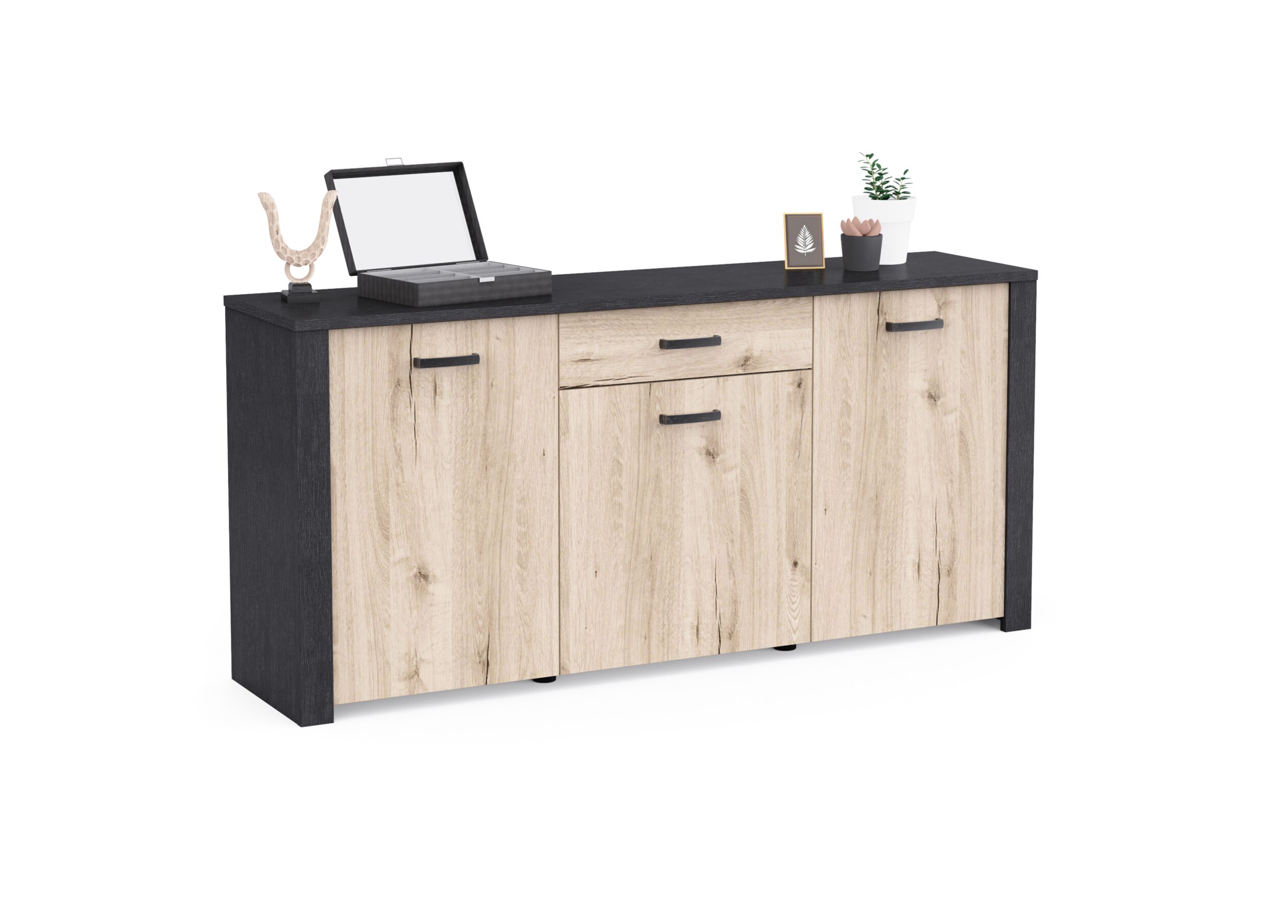 Overzichtsfoto - Dressoir Aubrac 170x42x82cm - decor - royal oak & ebben