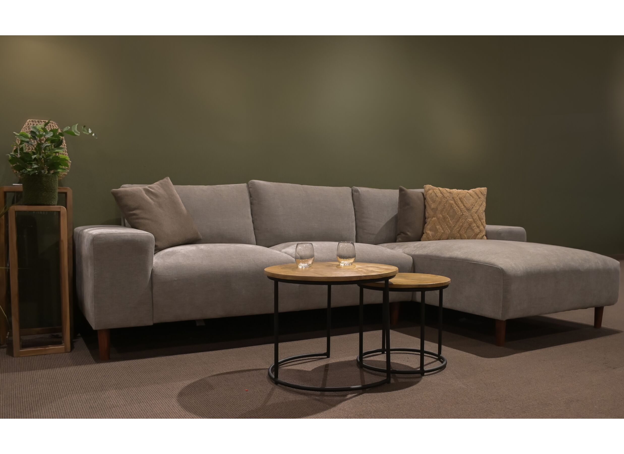 Foto ambiance - Canapé d'angle Switch 280x160cm - tissu - greige