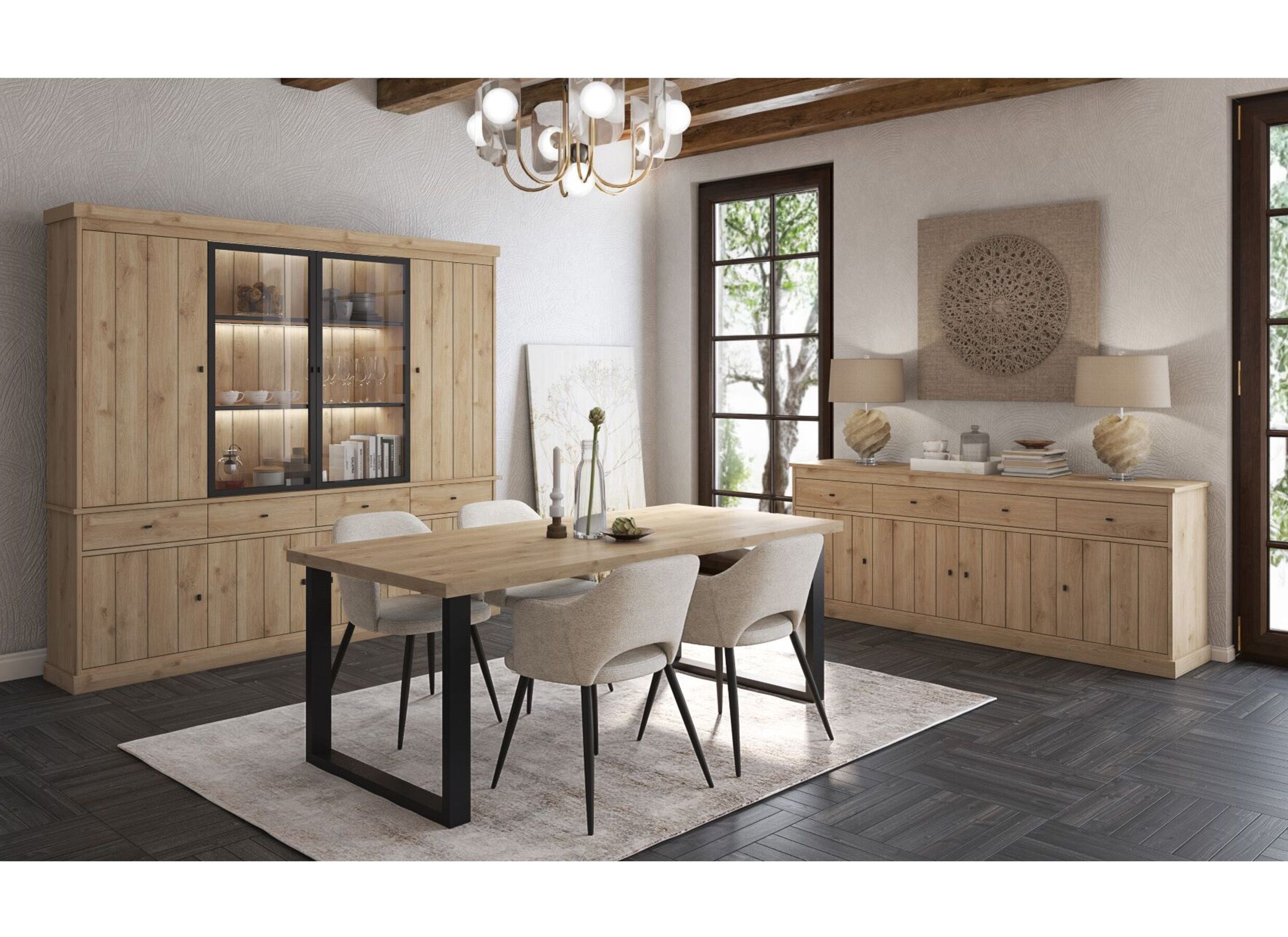 Foto ambiance - Buffet Valencia 225cm - melamine - chêne clair