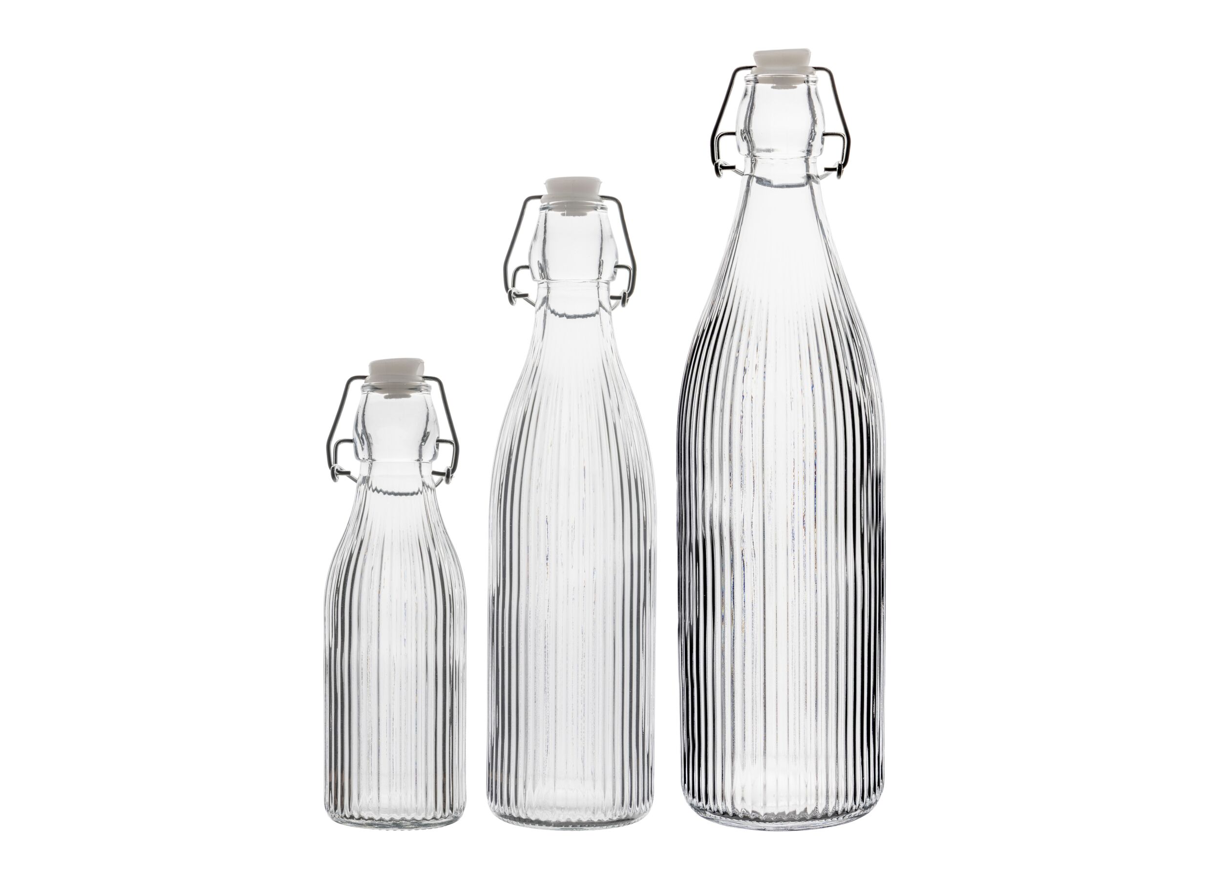 Setfoto - Fles Gestreept 0,5L - glas - transparant
