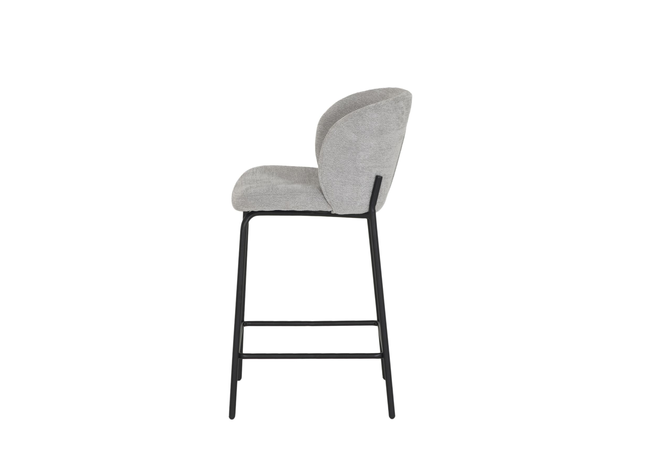 Overzichtsfoto - Barstoel Shell ZH65cm - stof - grijs