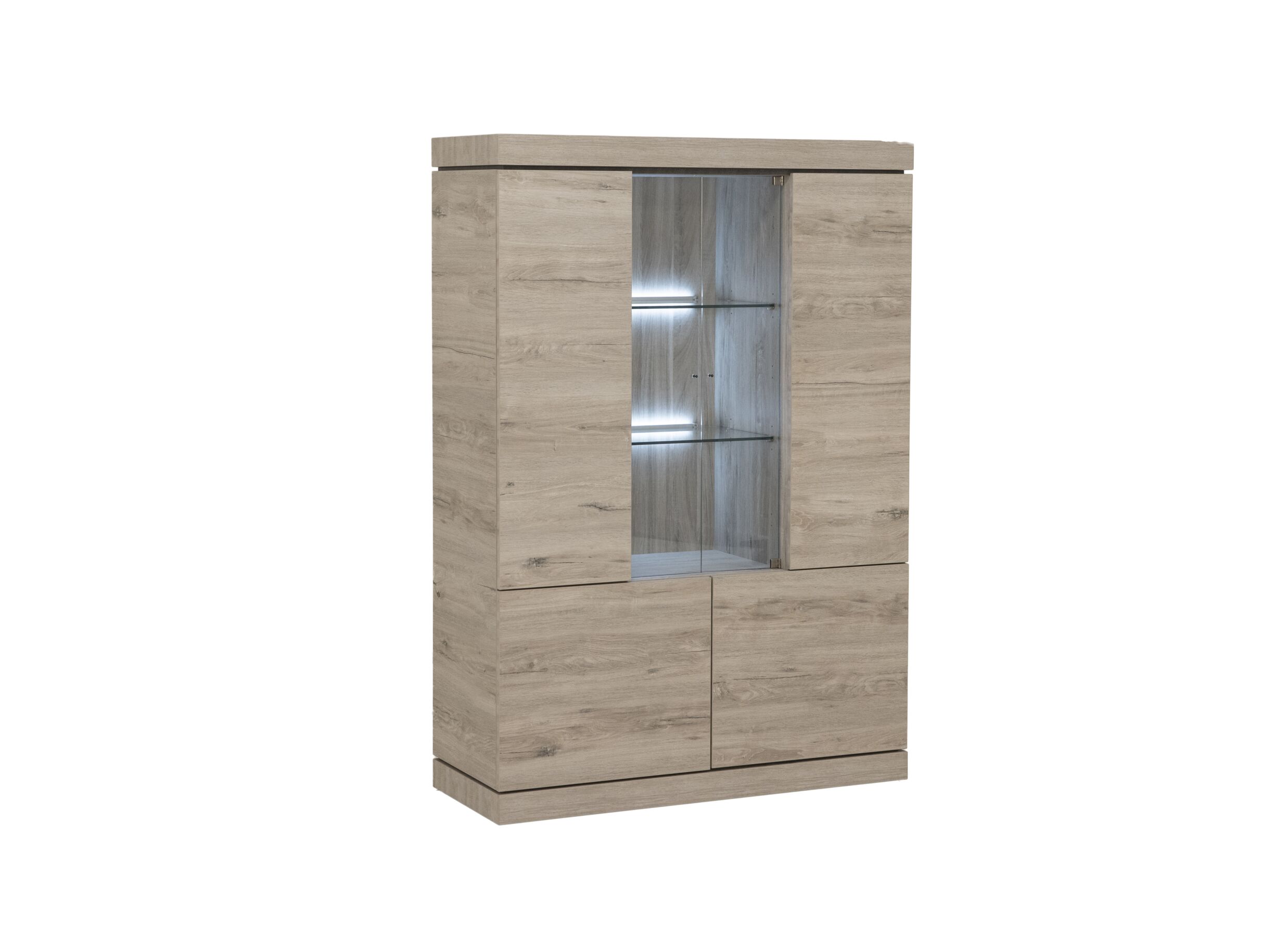 Vitrine Etna 125cm - décor - chêne millenium/gris clair