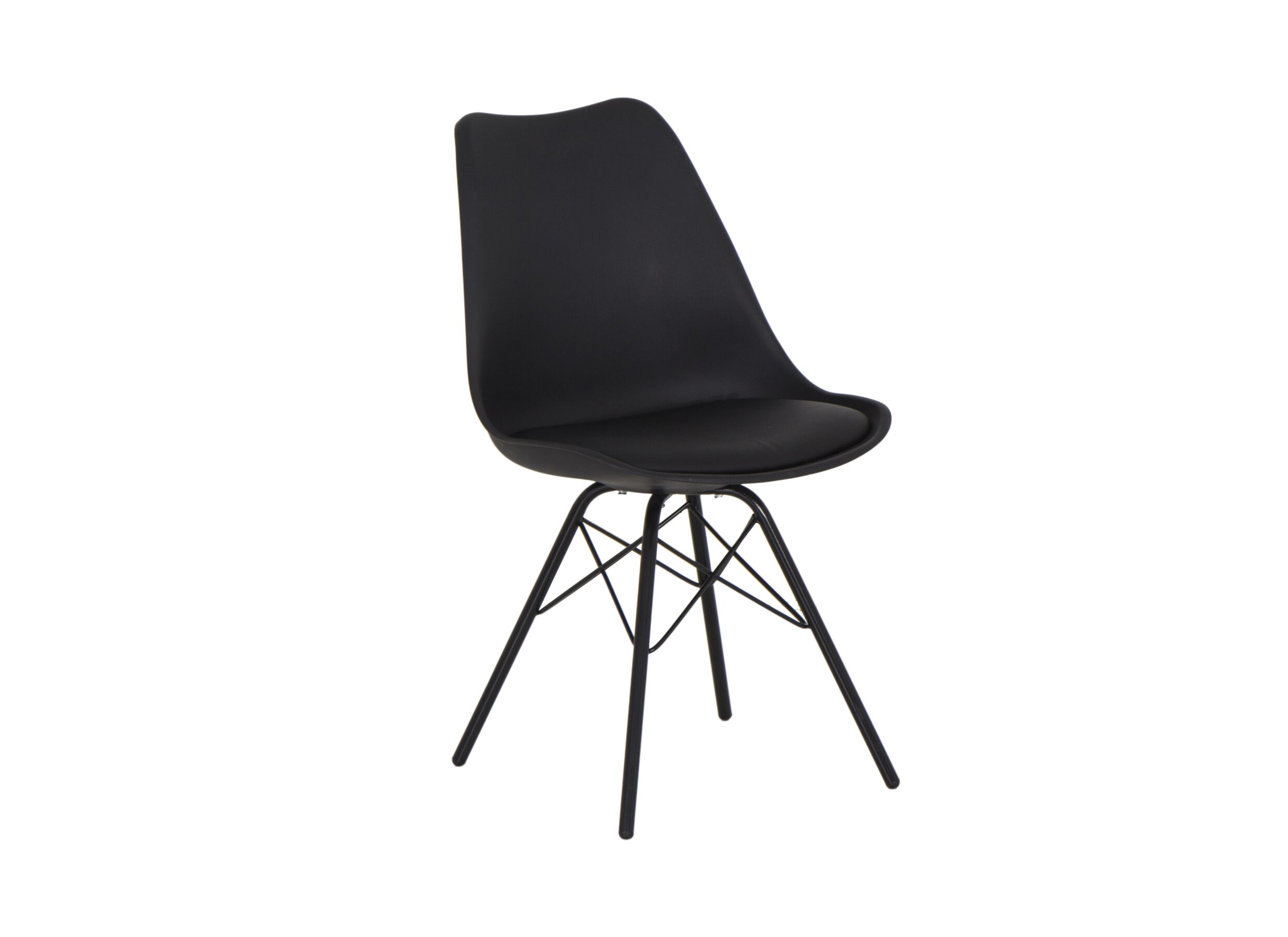 Chaise coque Gigi 49x55x82cm - similicuir - noir