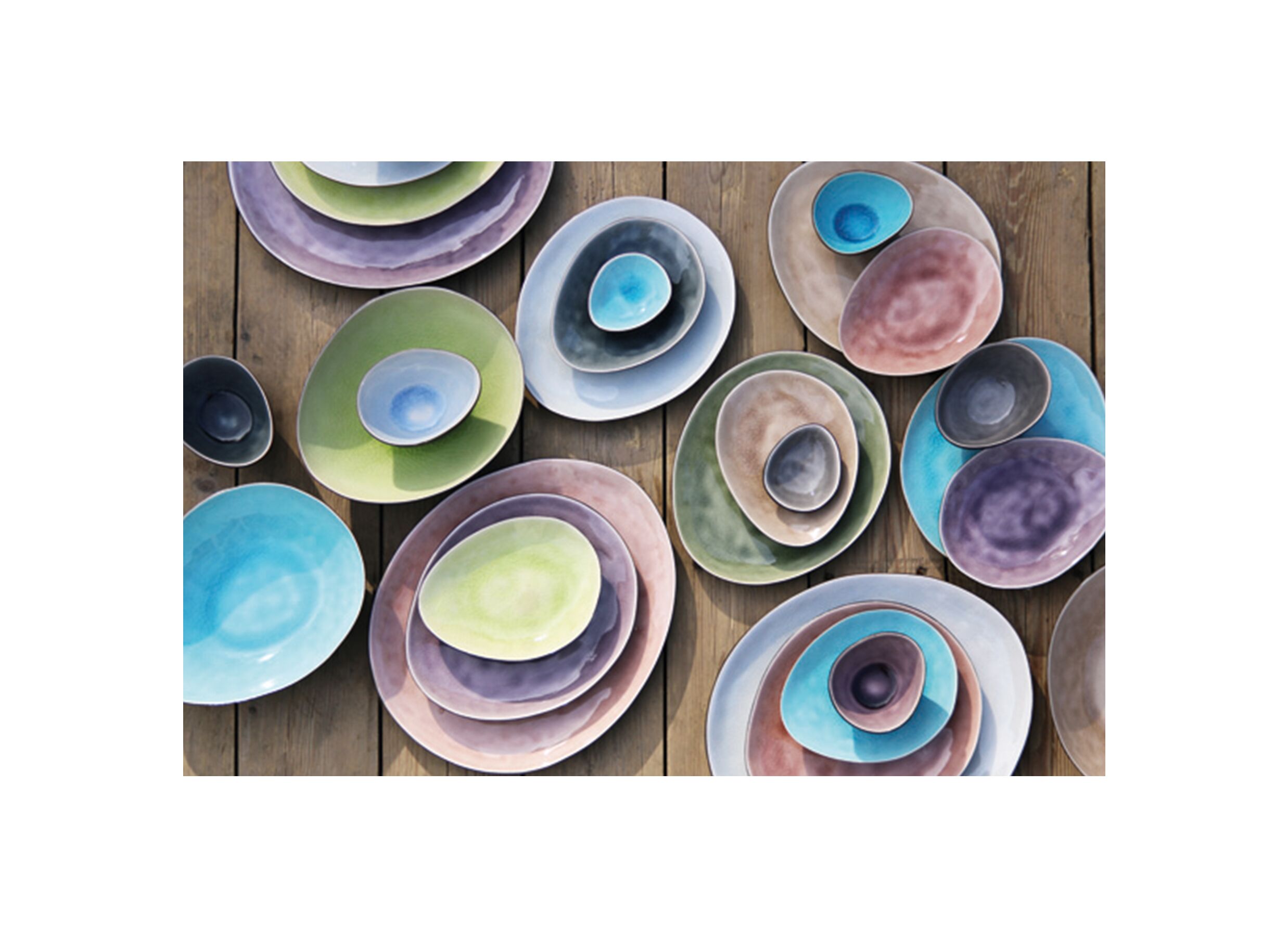 Diep bord Streetfood festival 6,9x5,9cm keramiek multicolor