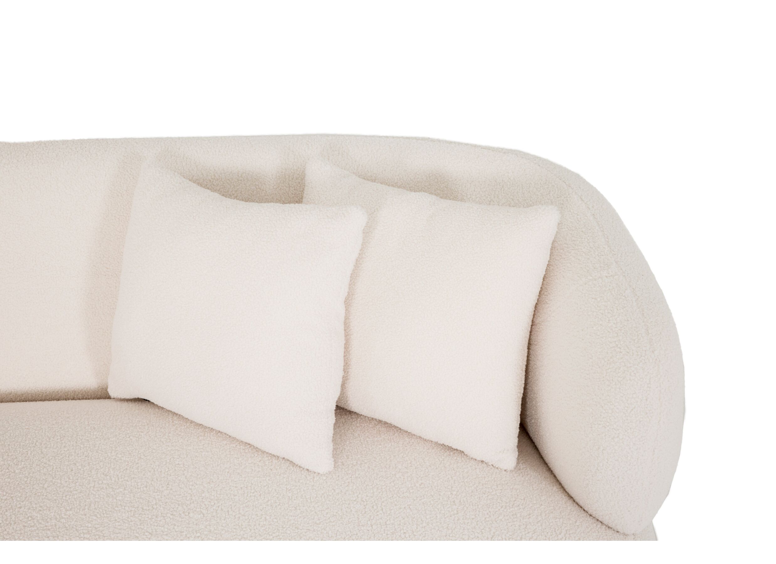 Detail - Canapé d'angle Rumi 260x163cm - tissu - blanc