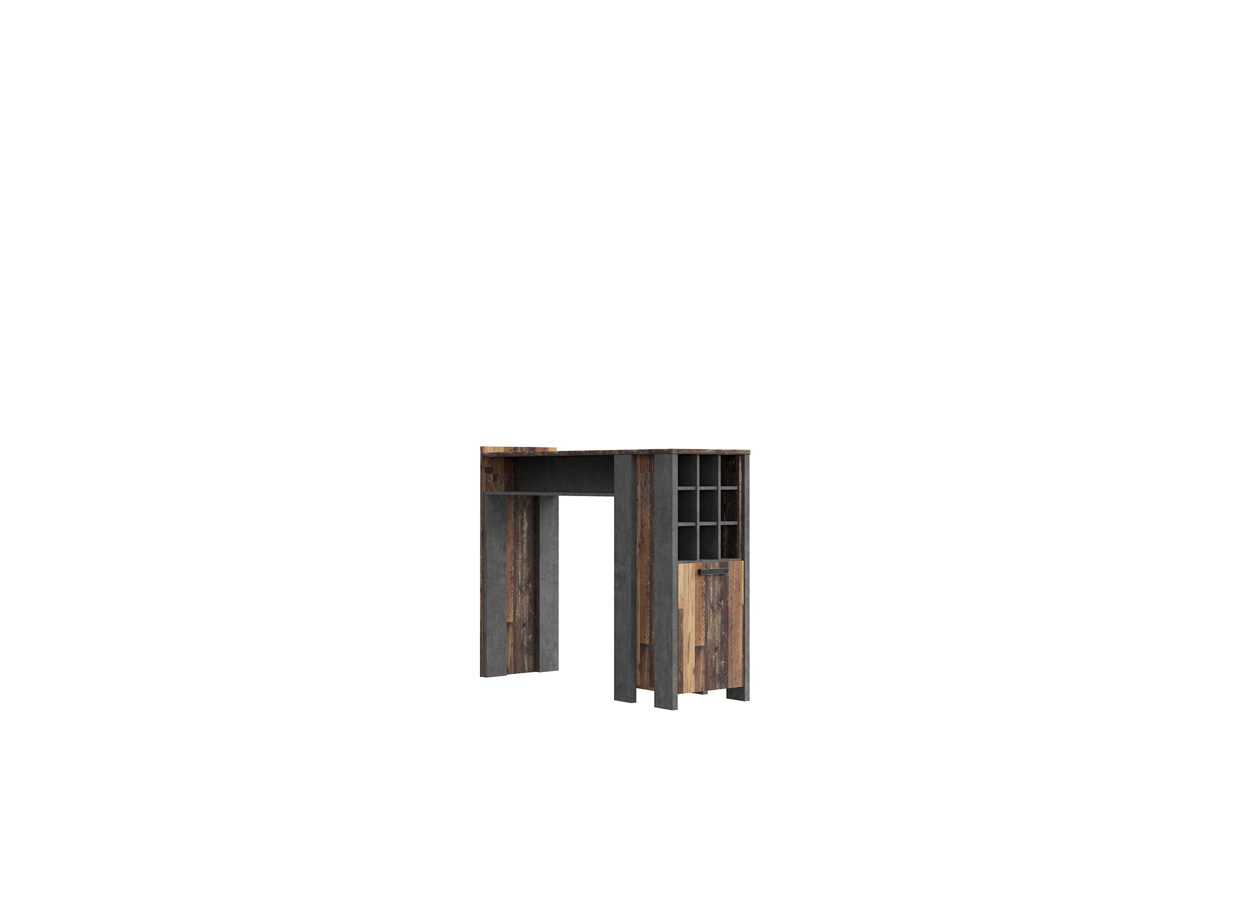 Bartafel Clif 152x47cm - meubelplaat - old wood/beton