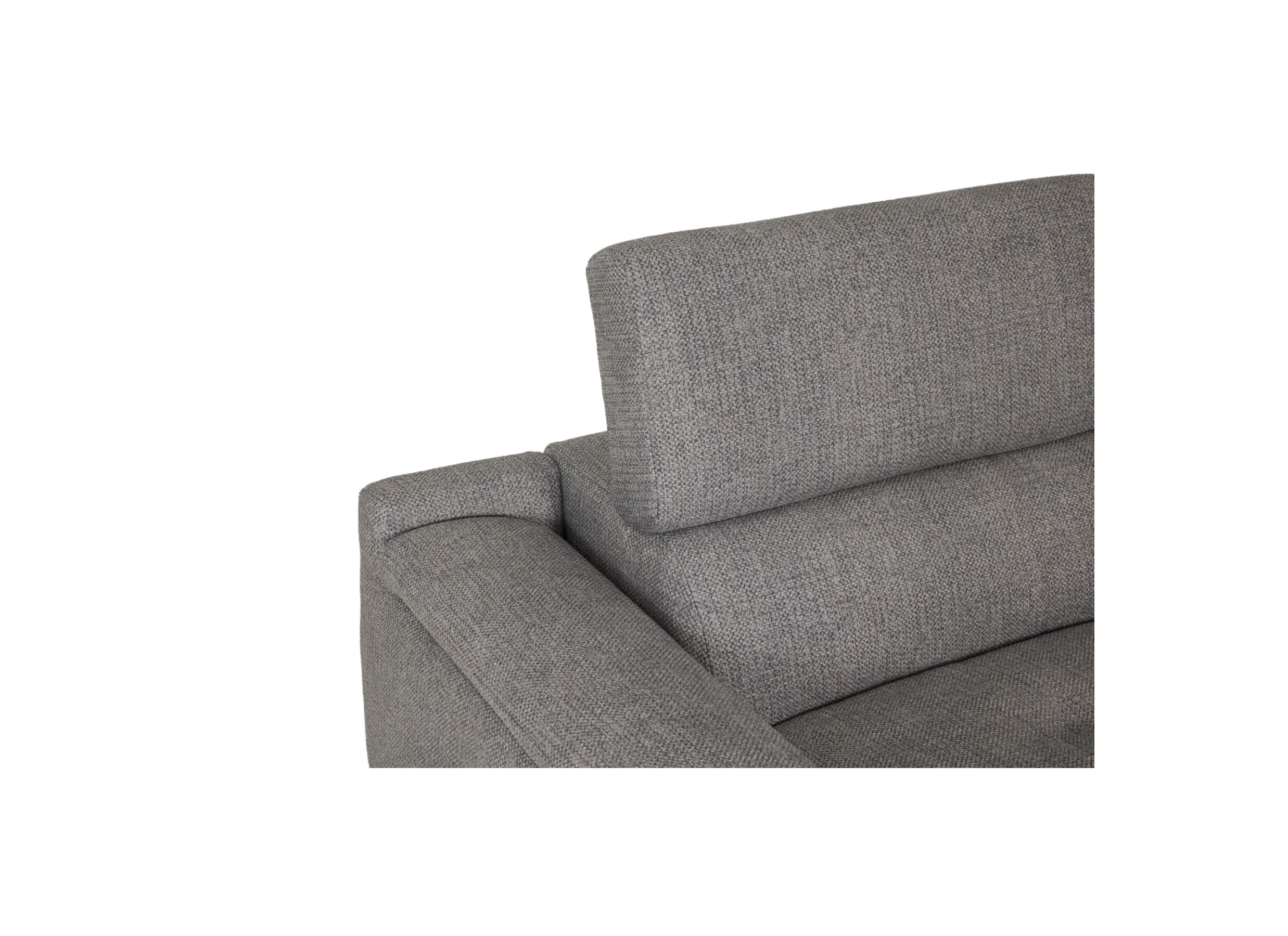 Detail - Canapé d'angle Amira 290x228cm - tissu - gris avec relax