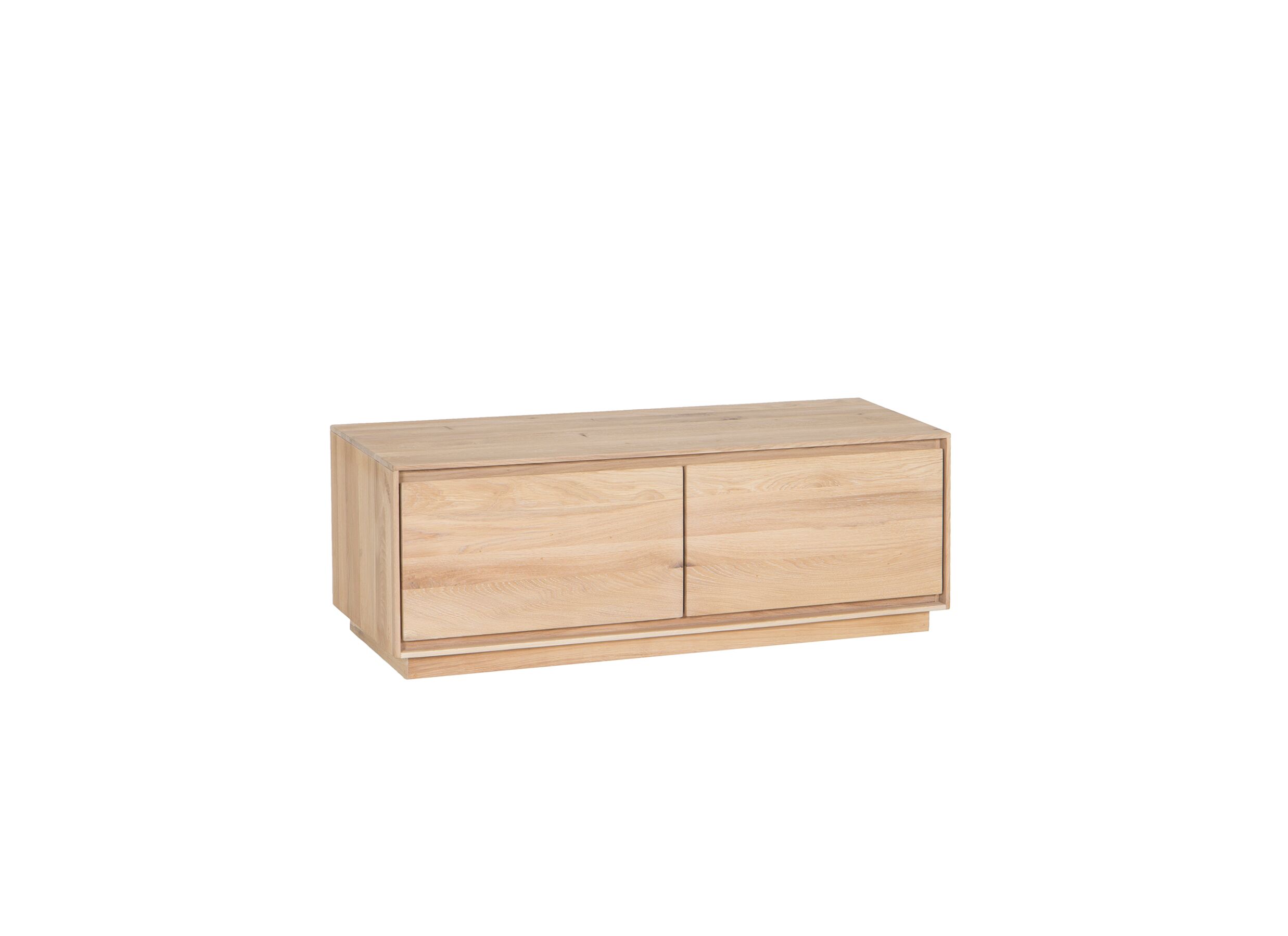 Meuble TV moderne Caviar bois massif panneau décor 111cm - Meuble TV Caviar 111cm - chêne massif & décor - naturel