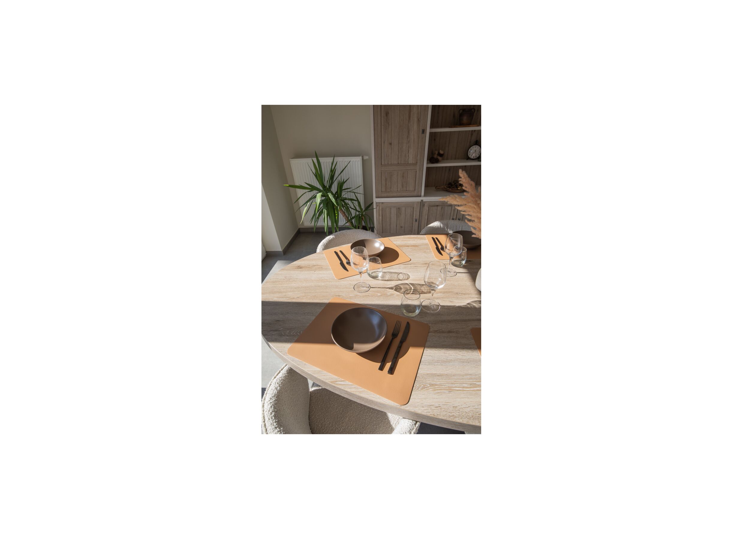 Foto ambiance - Set de table Togo 45x33cm - similicuir - indian tan