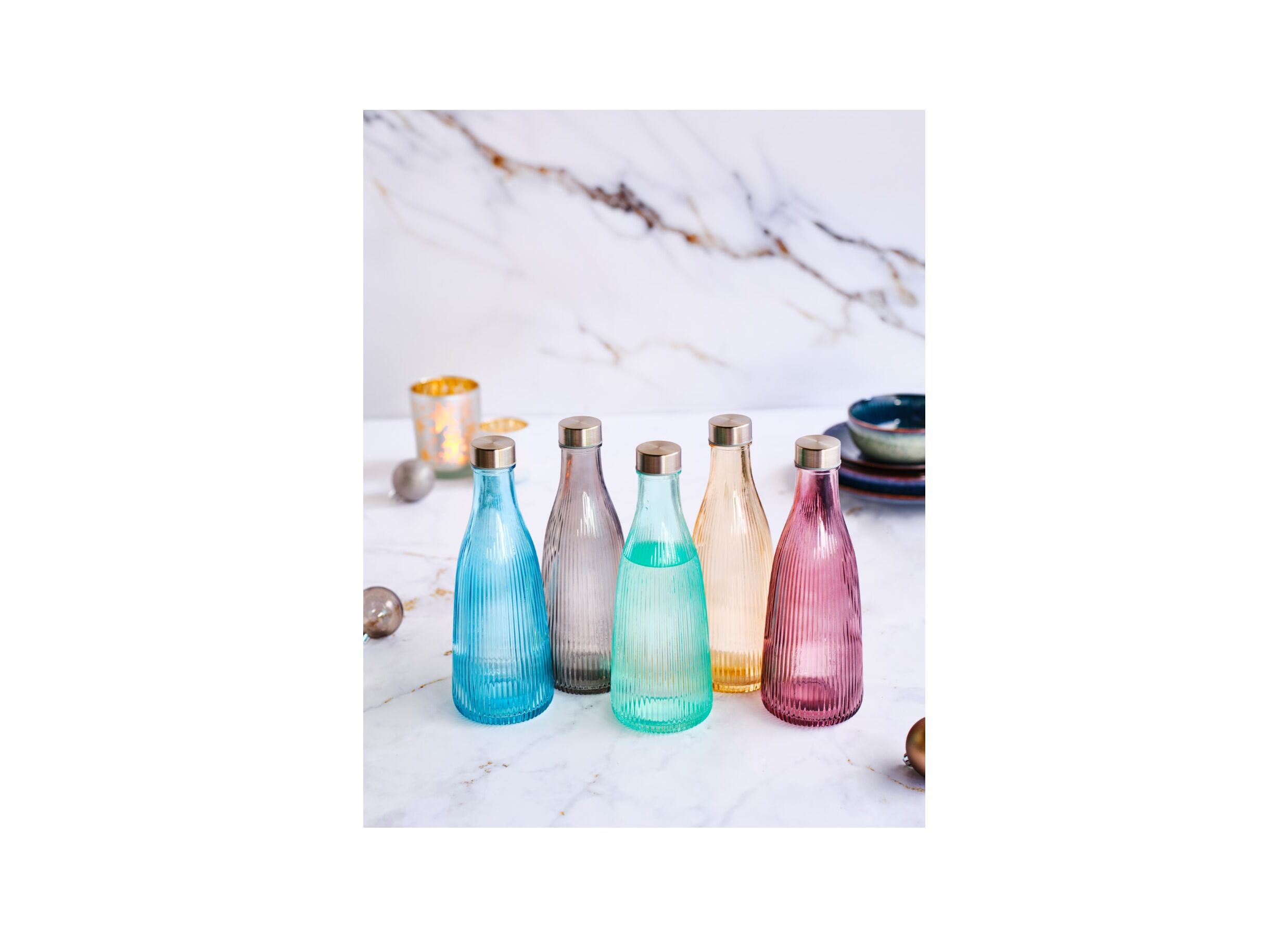Foto ambiance - Bouteille à eau Atla 1L - verre - intense bronze