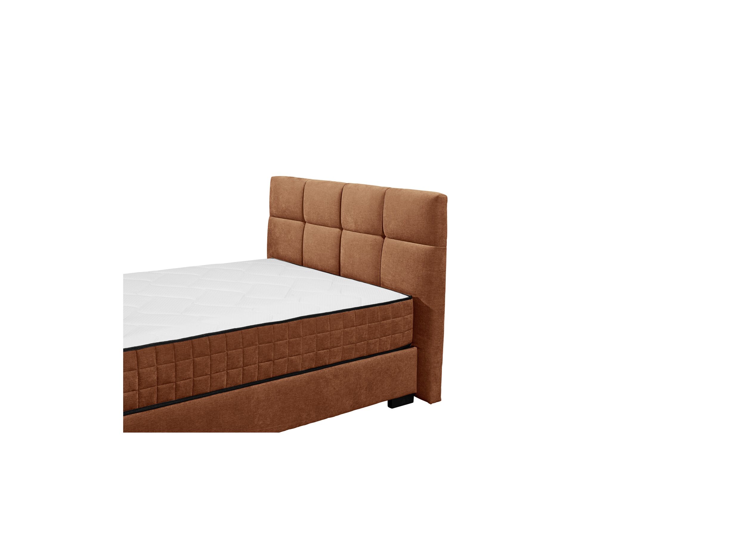 Detail - Lit box Nagol A 140x200cm avec rangement tissu cognac