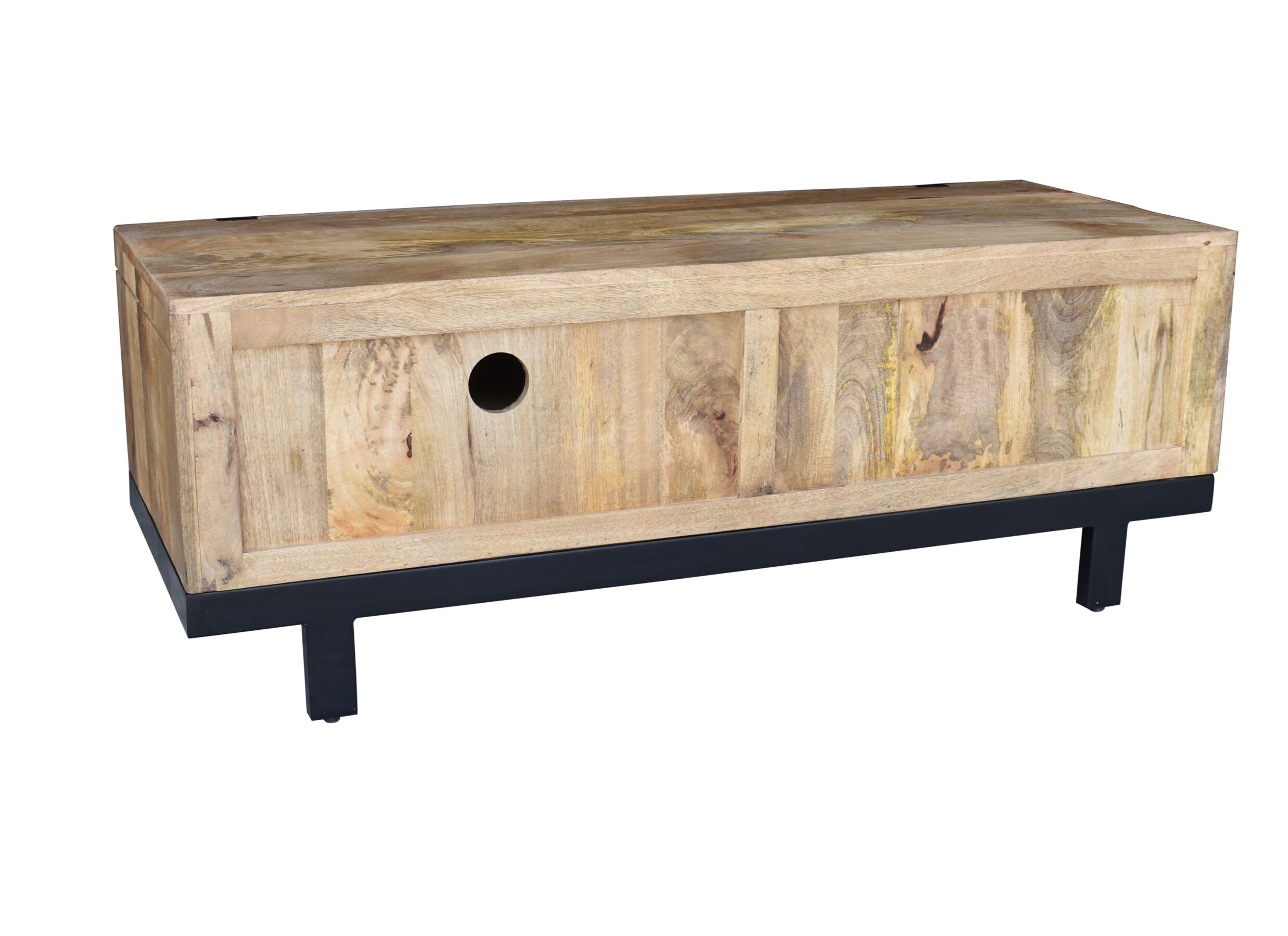 Tv-meubel Chaparral 125cm - mango massief - naturel & zwart