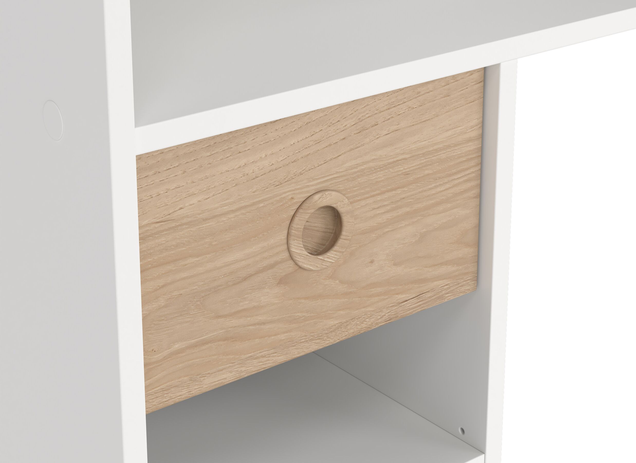 Detail - Lit mezzanine Lyon 90x200 - décor - blanc & jackson hickory