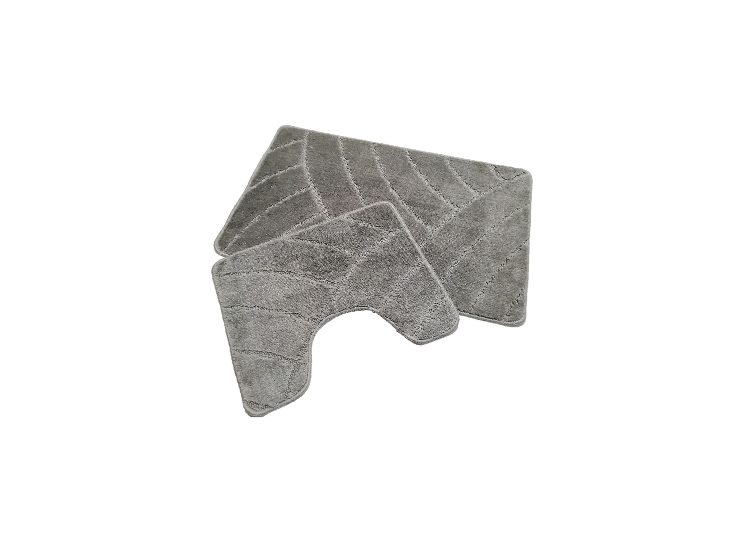 Tapis de bain & toilette Nevada 40x50/50x80cm gris - Tapis de bain & toilette Nevada 40x50/50x80cm gris
