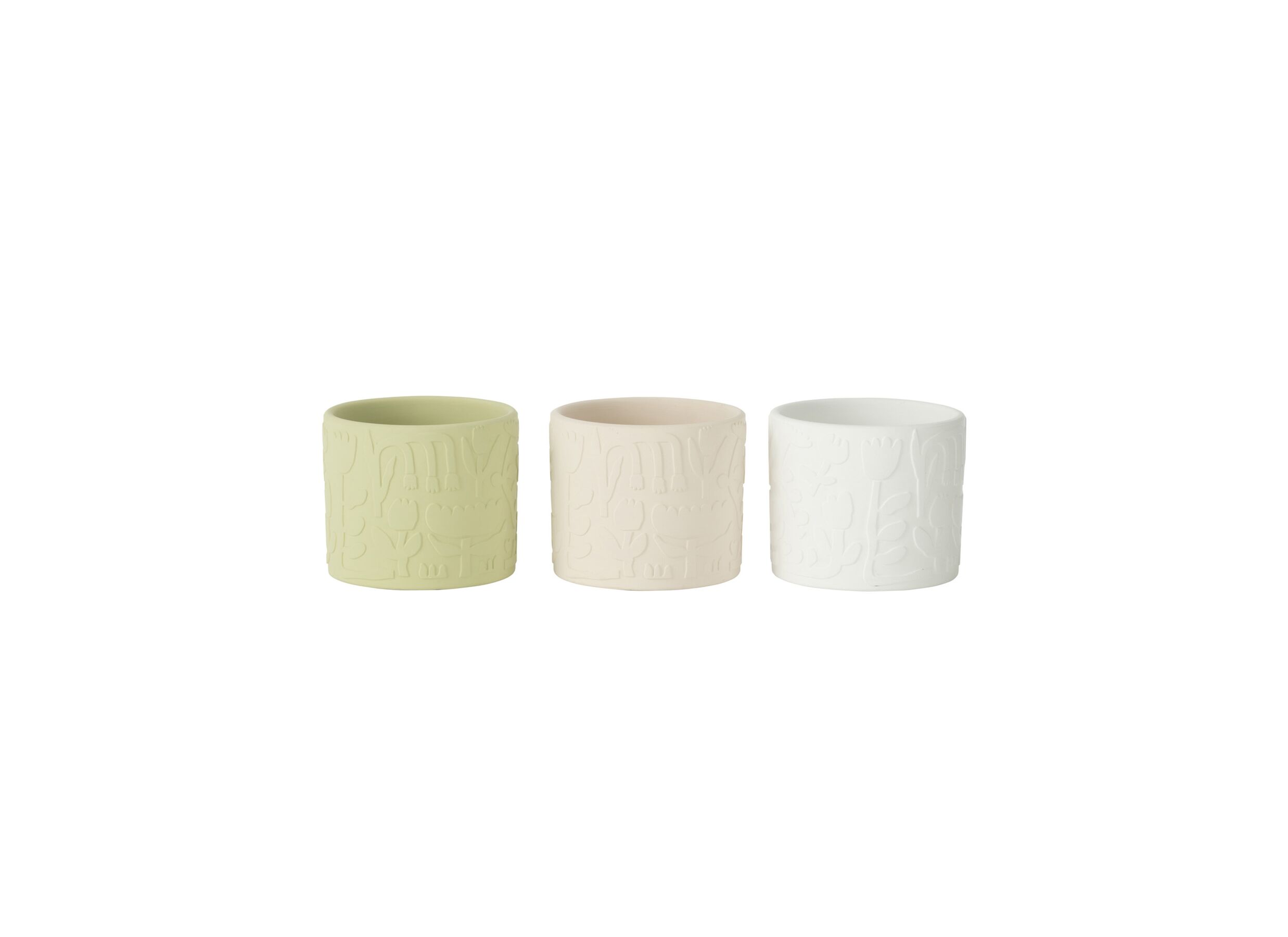 Plus Important - Cache-pot Aloha H10,5cm - terre cuite - vert/crème/blanc