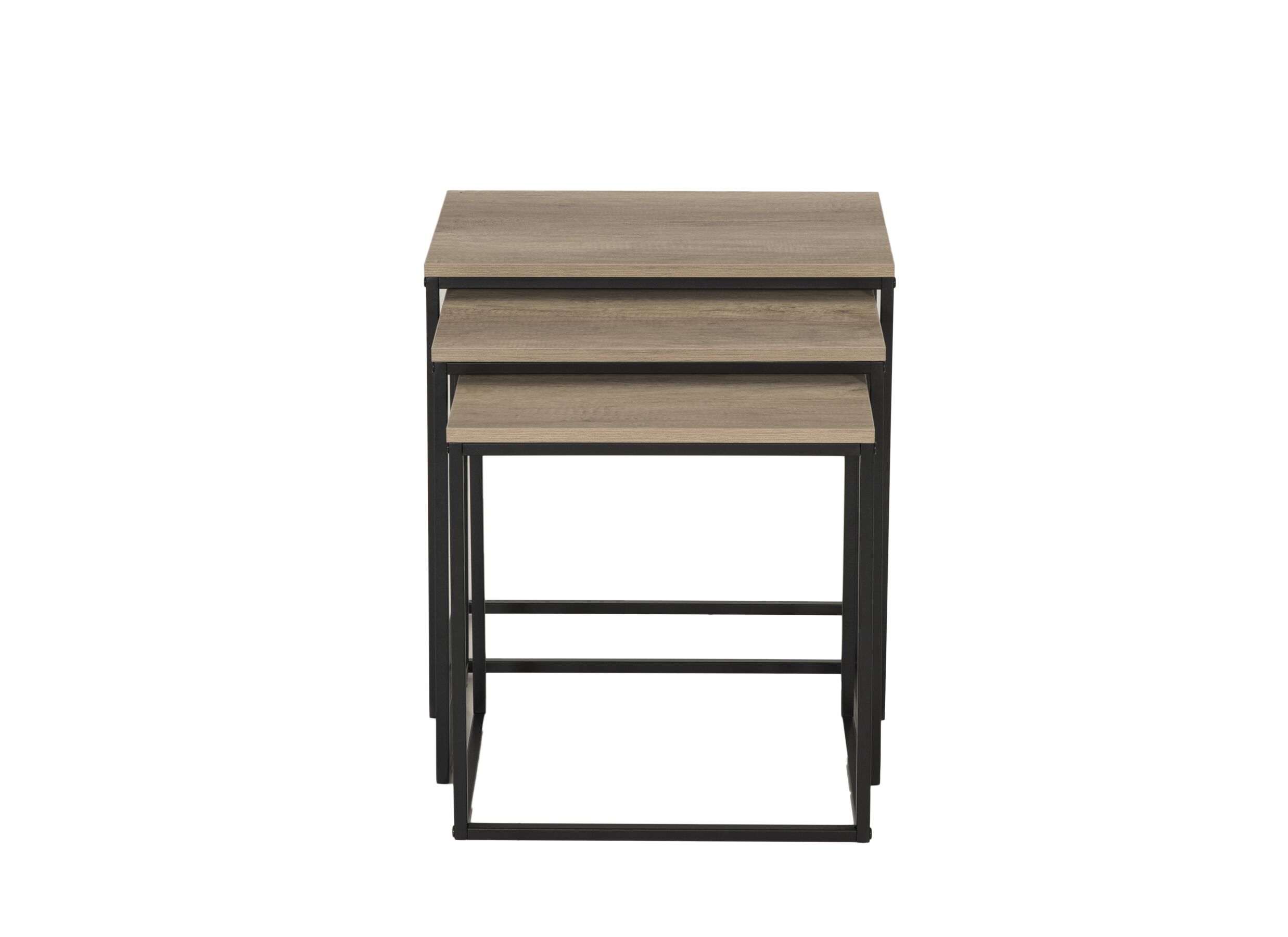Bijzettafel Victorius 55x40cm - melamine - bruin set van 3