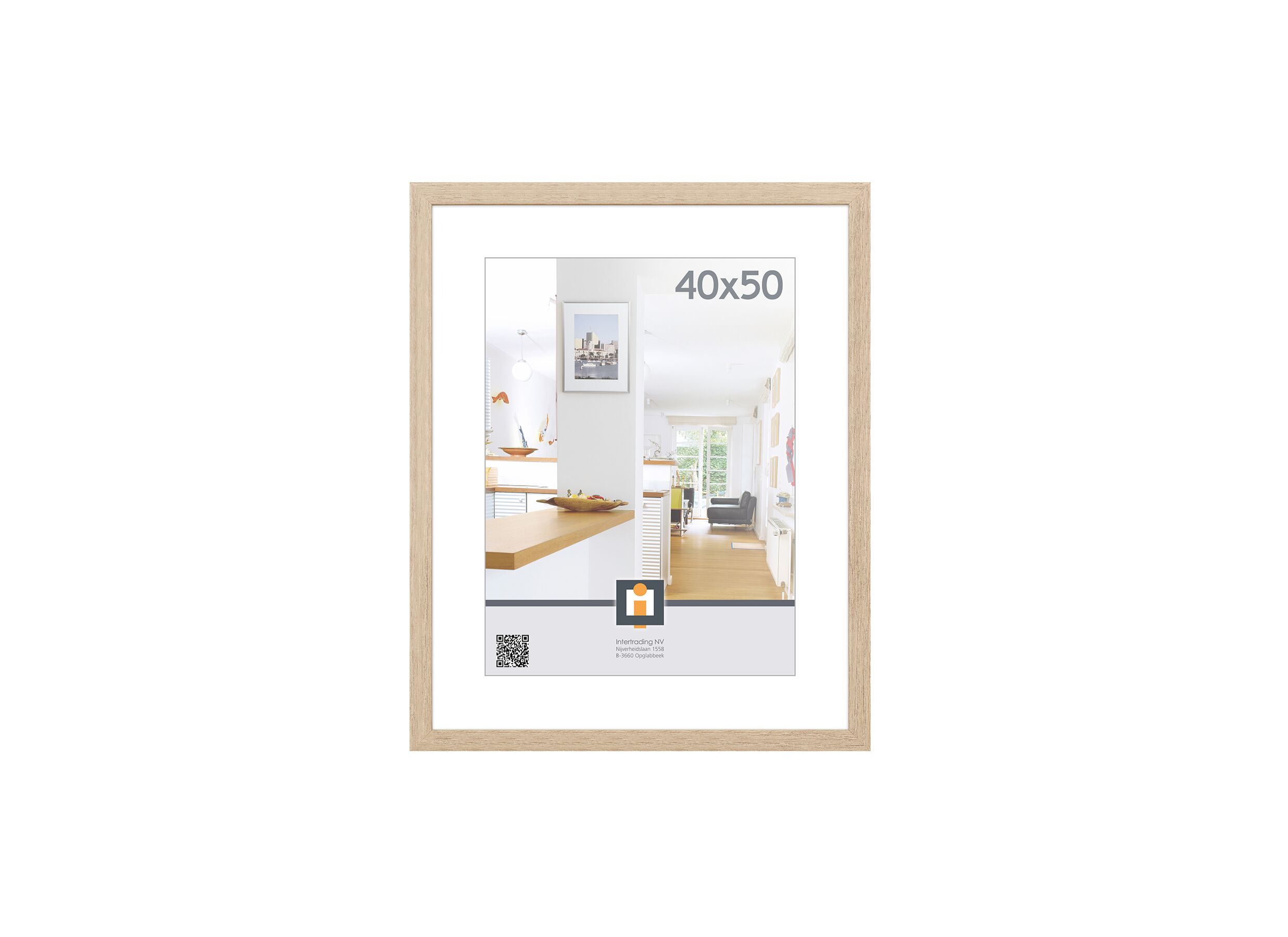 Fotokader Livorno 50x40cm - hout & glas - grijs