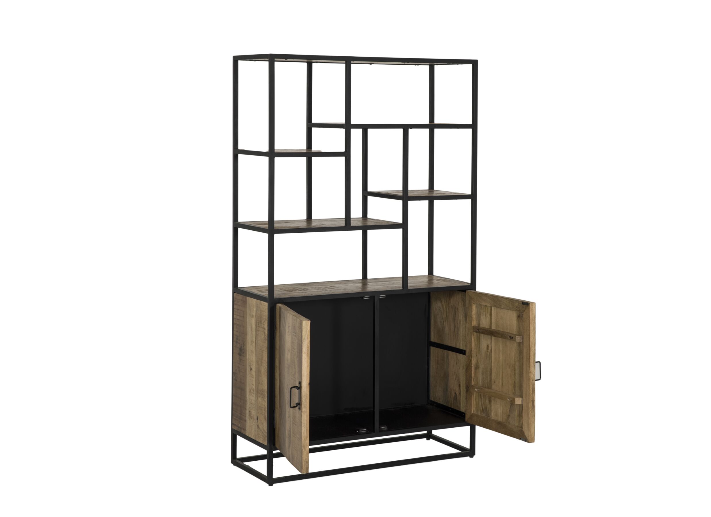 Indeling - Opbergrek Lucho 100x40x180cm - mango massief - naturel/zwart
