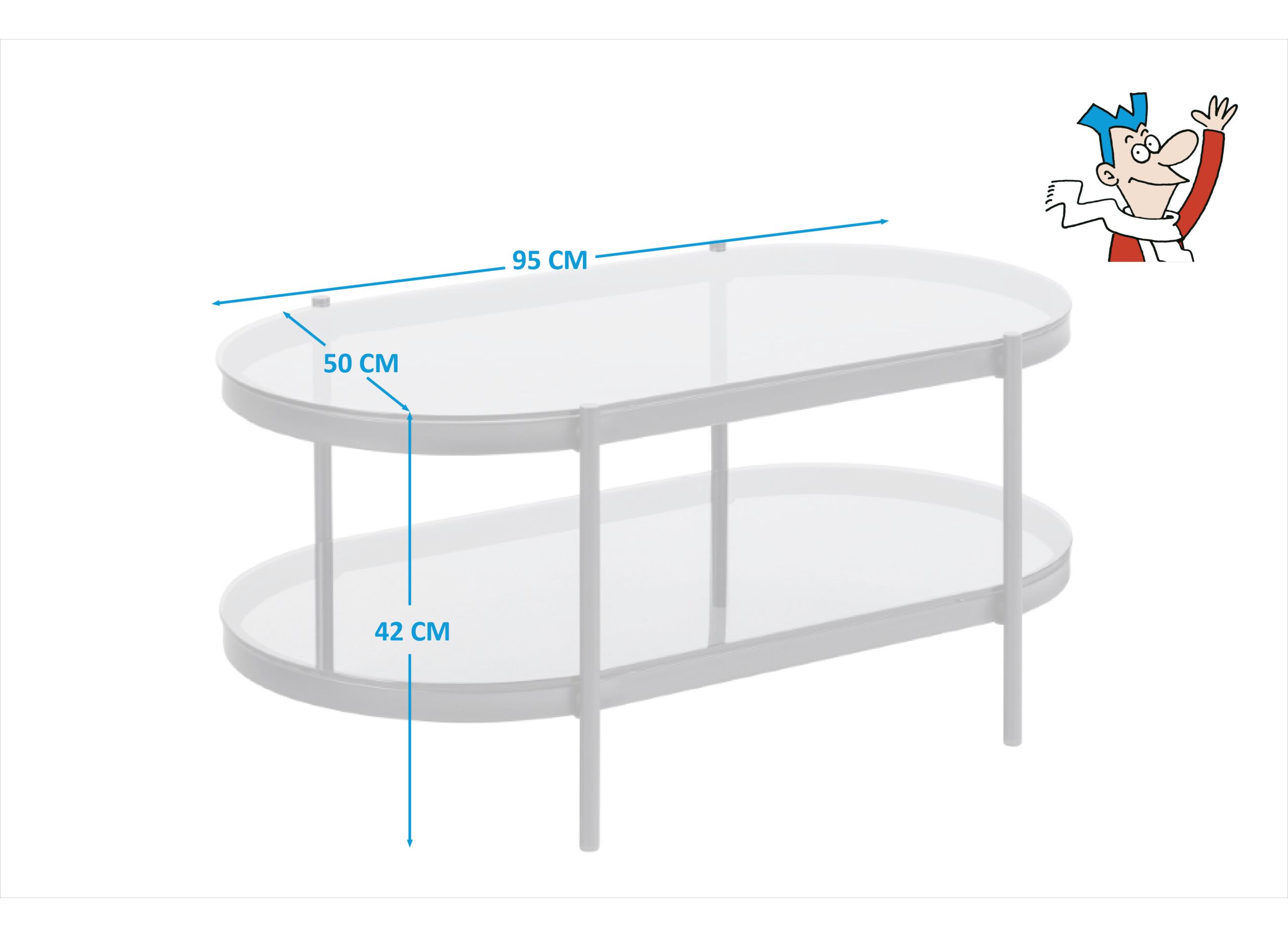 Salontafel metaal glas
