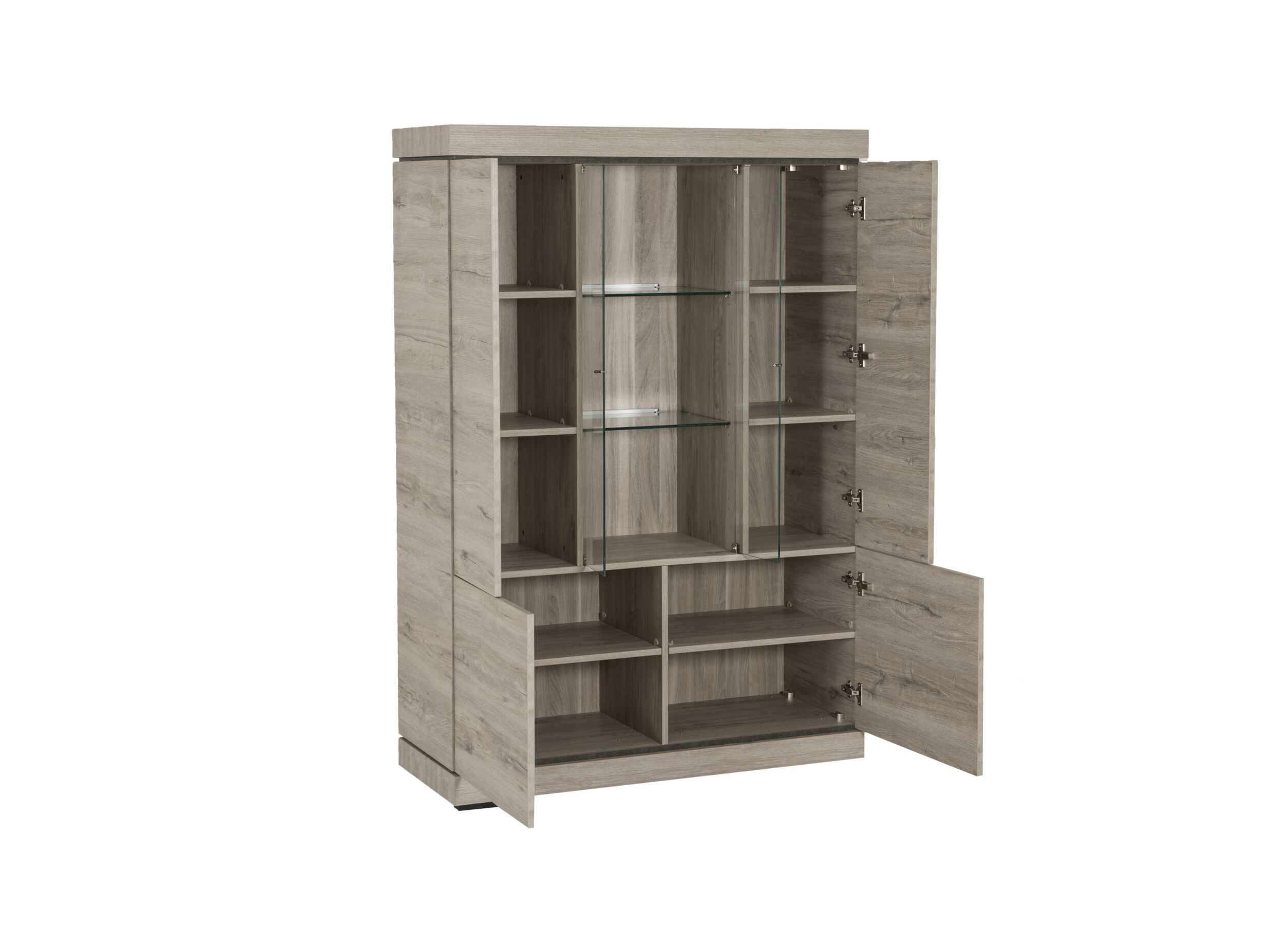 Vitrine Etna 125cm - décor - chêne millenium/gris clair
