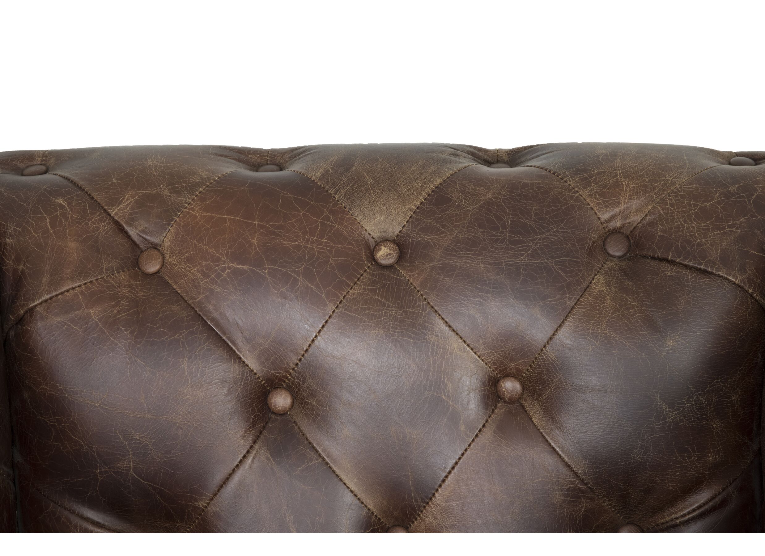 Detail - Chesterfield Stanley 1 place cuir marron