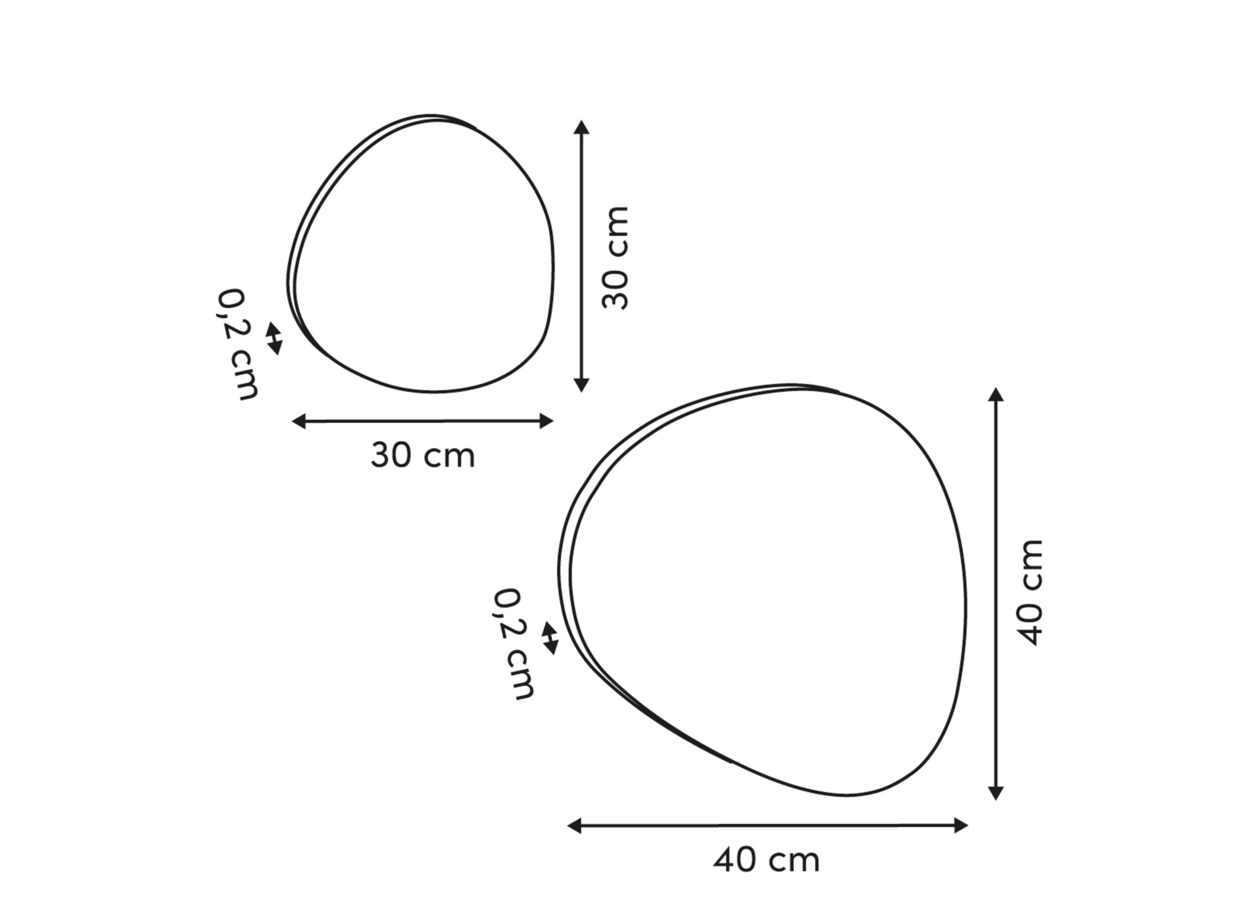 Afmetingen - Kleefspiegel set van 2