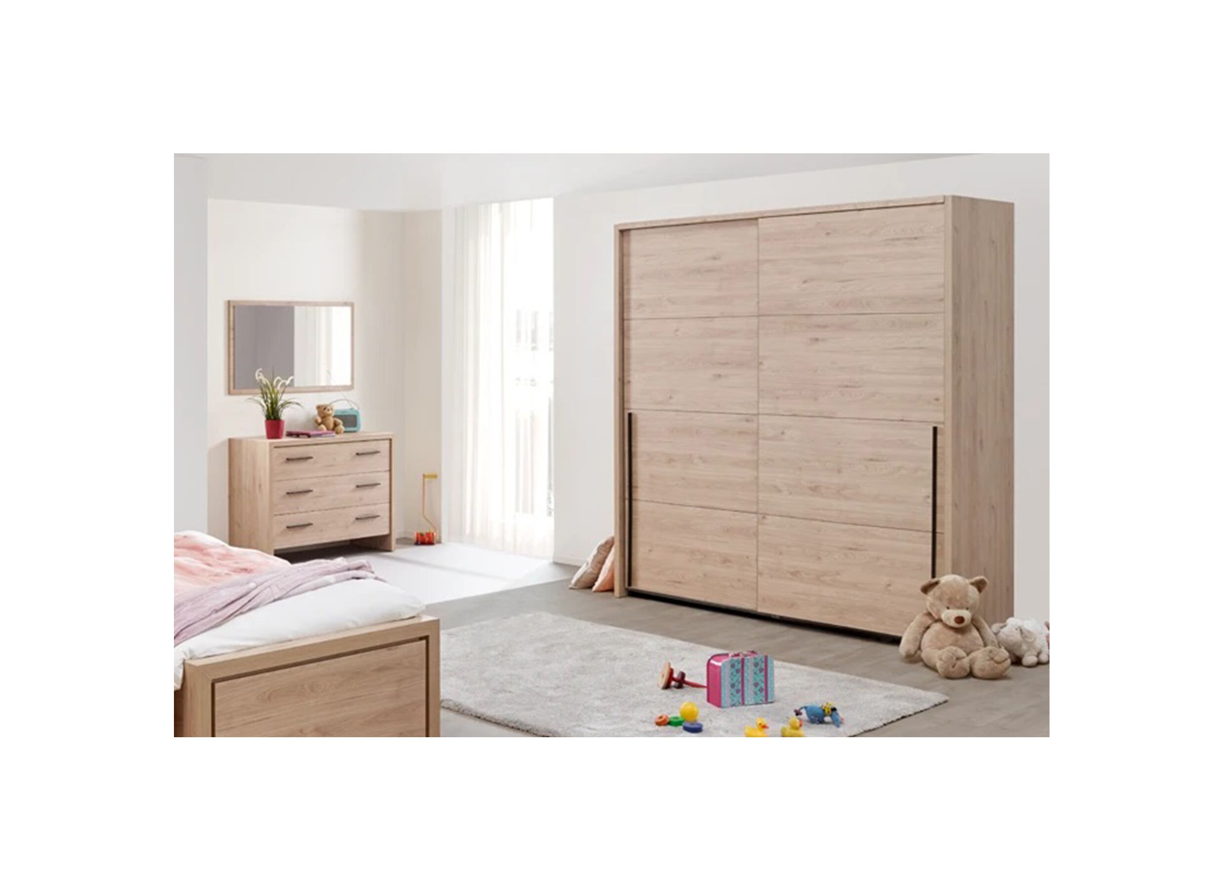 Armoire à portes coulissantes 203cm - Armoire à portes coulissantes 203cm - décor - marron clair