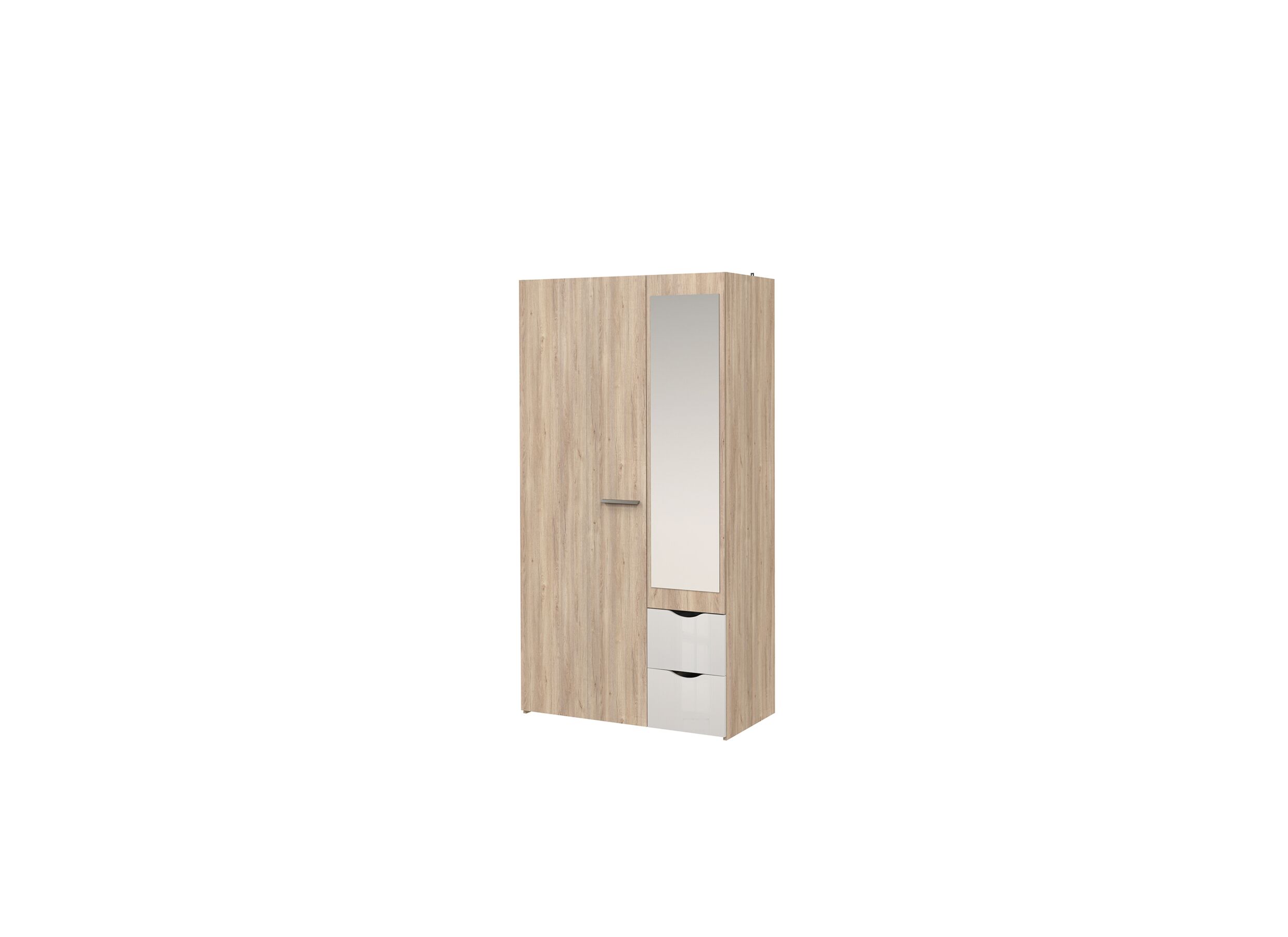Hoofdfoto - Kleerkast Tempo 101cm - decor - bruin/wit