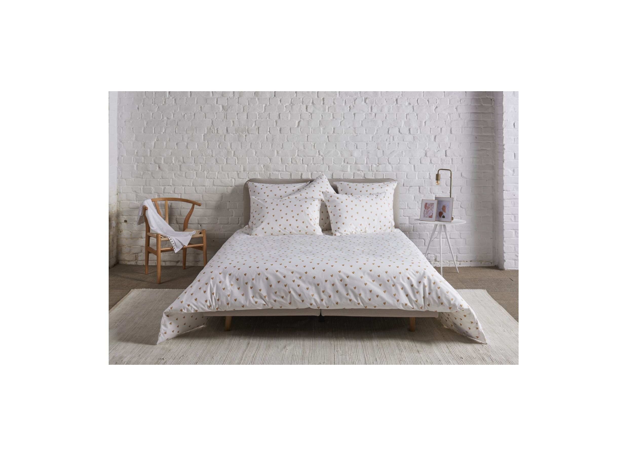 Dekbedovertrek Golden Hearts 260x220/240cm percale katoen