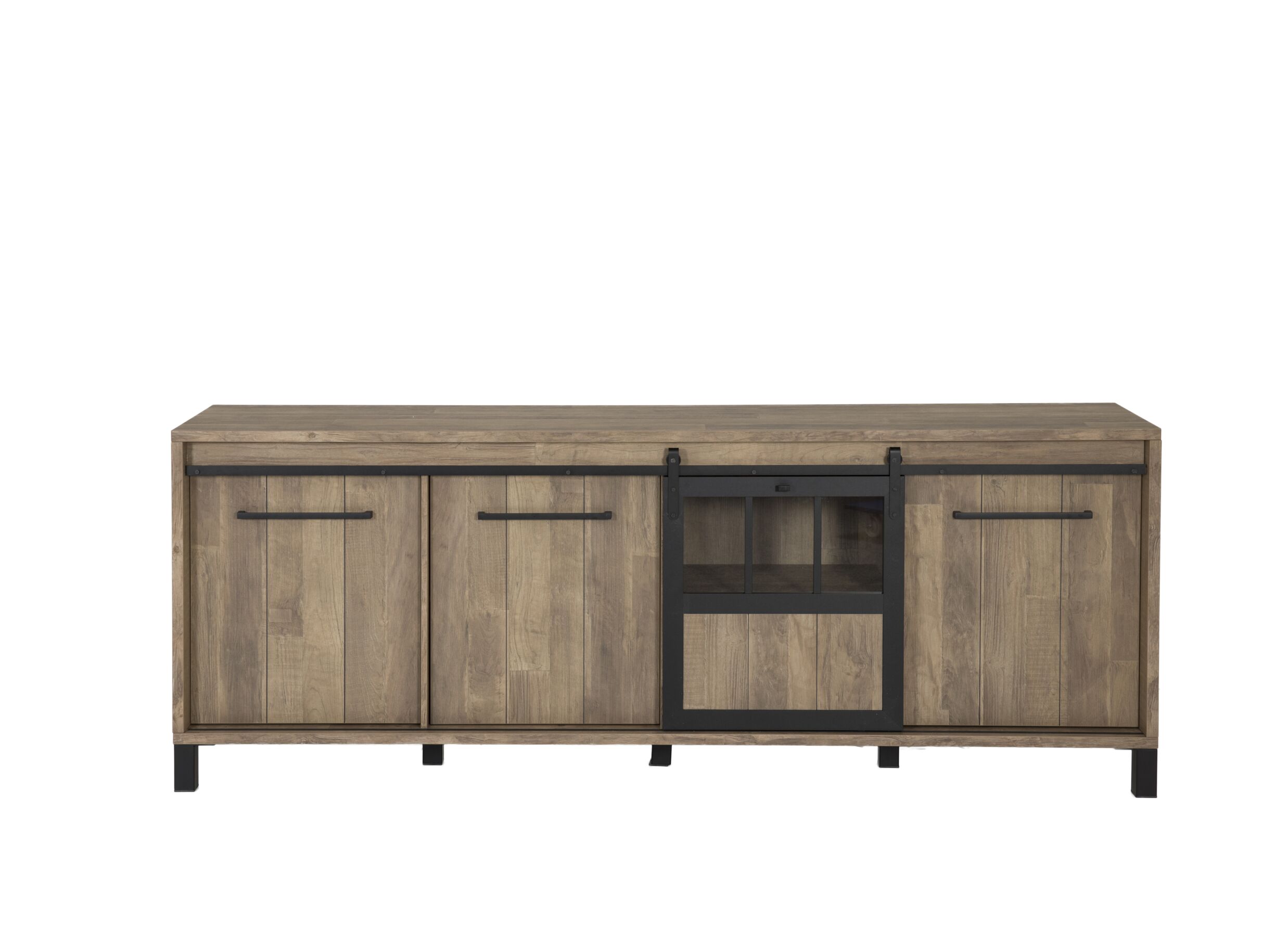 Aperçu - Buffet 238cm - film décoratif - old teak & matt black