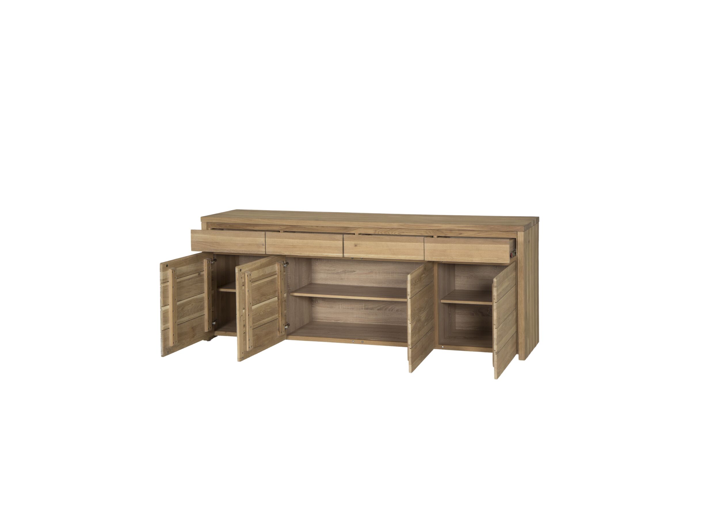 Buffet Amarillo 225cm - chêne massif & décor - naturel
