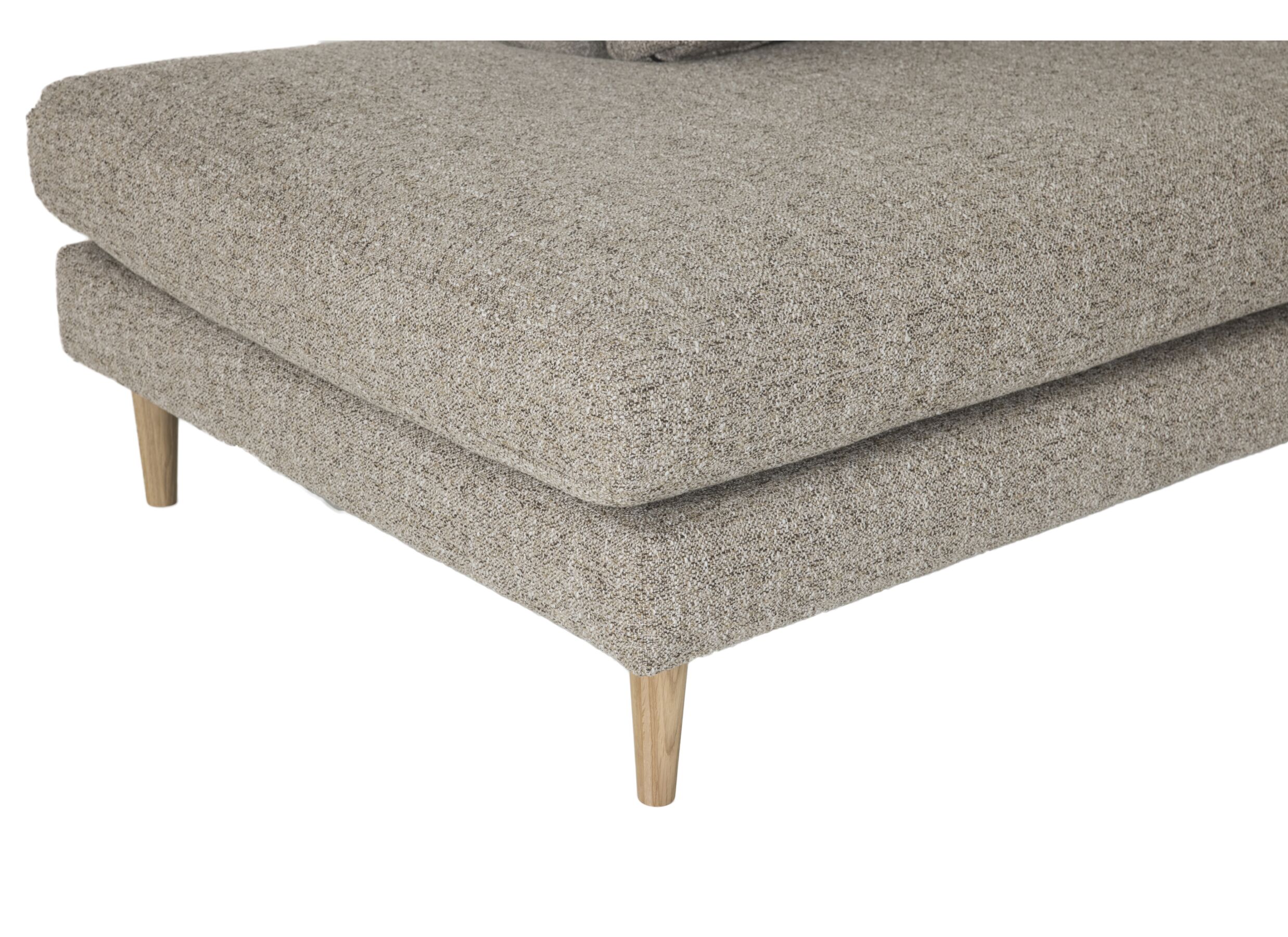 Canapé d'angle Lamar 257x223cm - tissu - brun clair