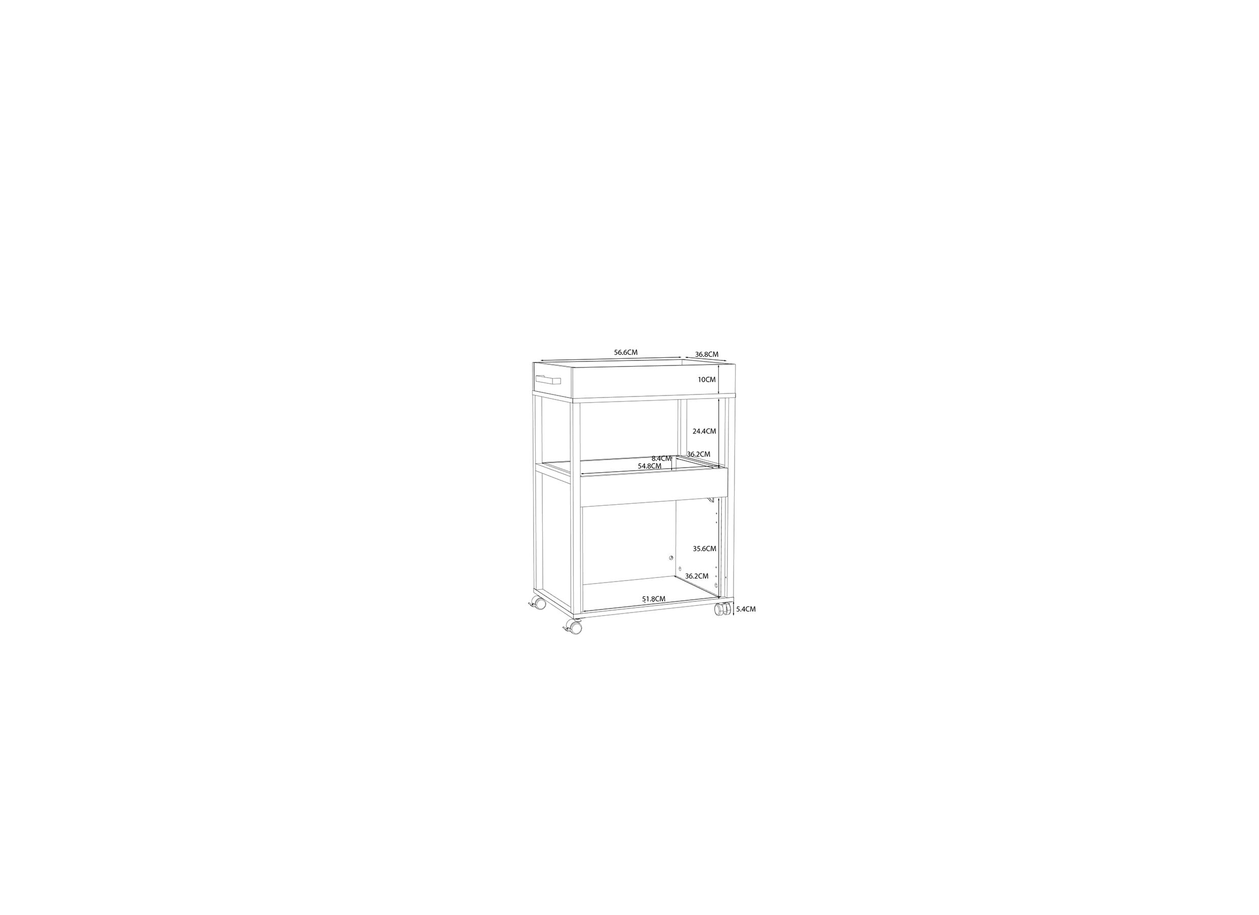 Afmetingen - Barkast Serveerwagen 60cm - decor - sonoma eik
