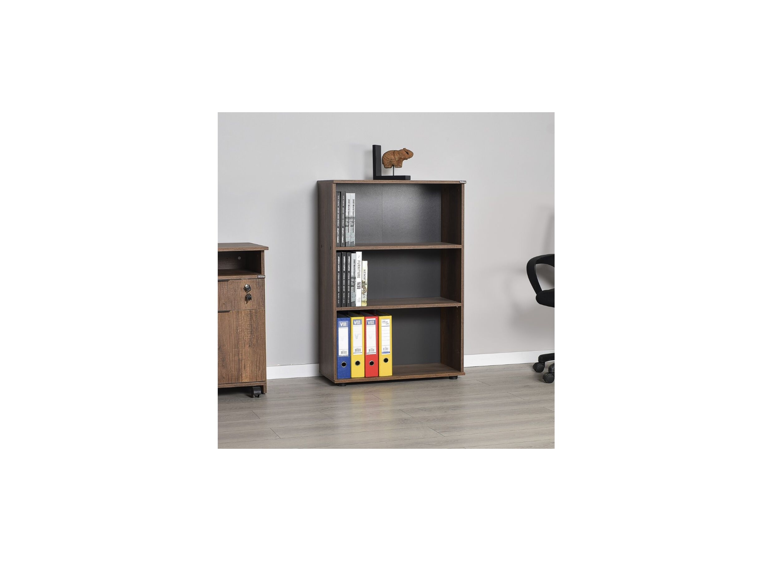 Boekenrek Meradi 72x34x109cm - melamine - oslo walnut