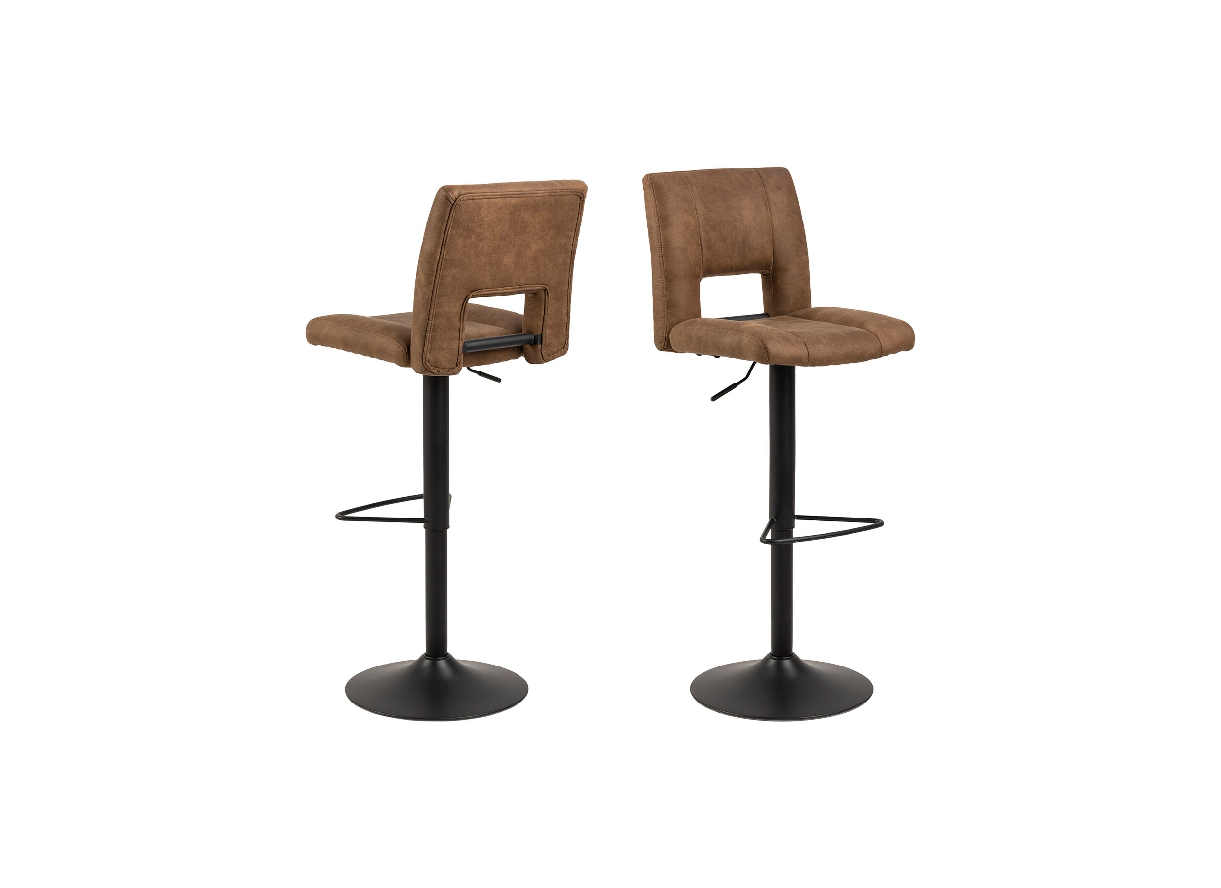 Chaise de bar HA62-83cm - similicuir - brun clair