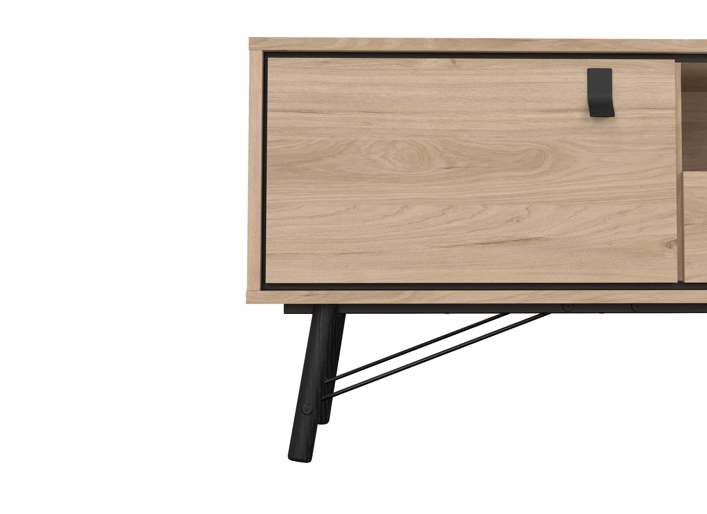 Detail - Meuble TV Ry 151cm - décor - marron & noir