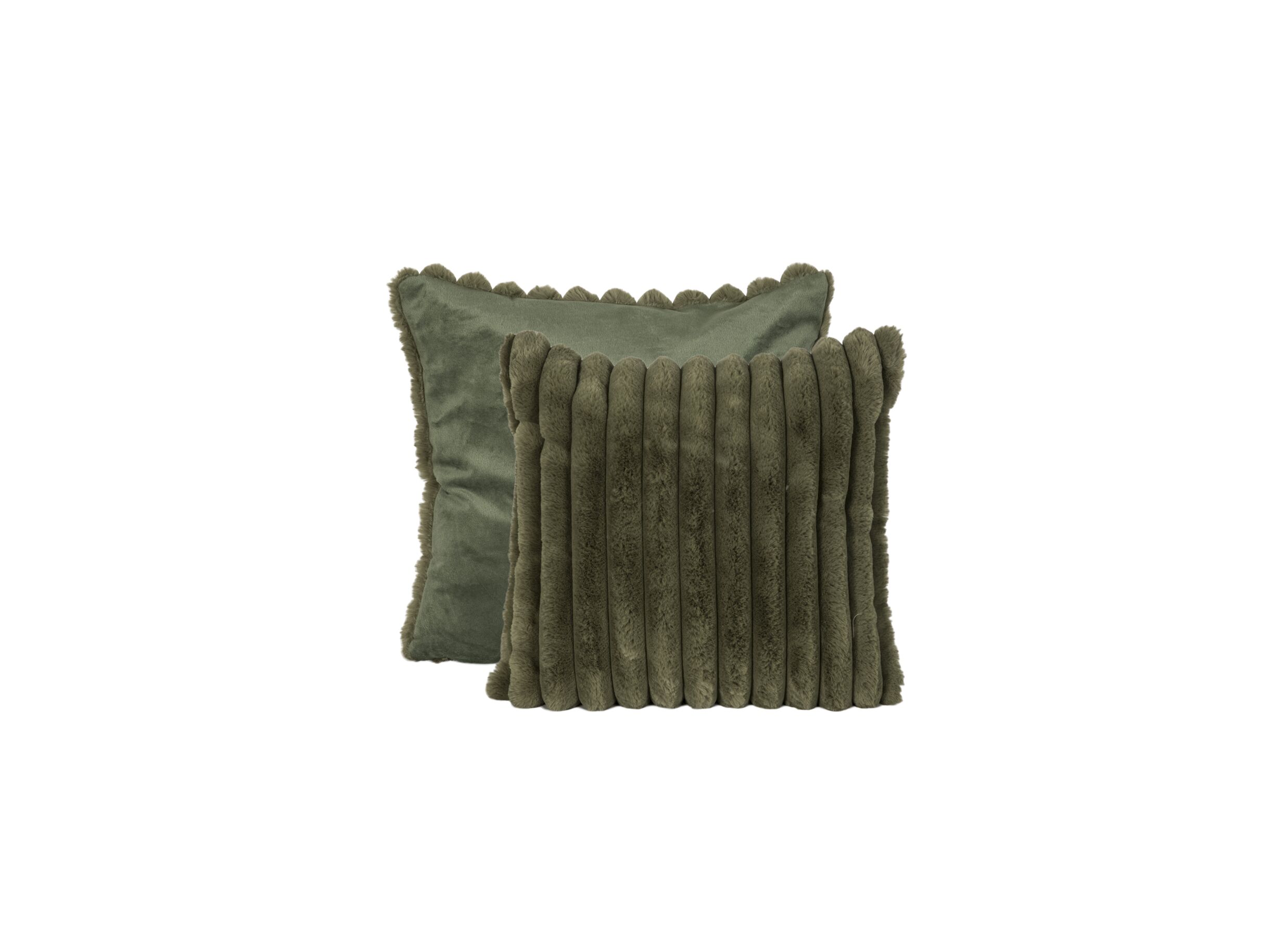 Aperçu - Coussin Gabriella 45x45cm - imitation fourrure de lapin - vert