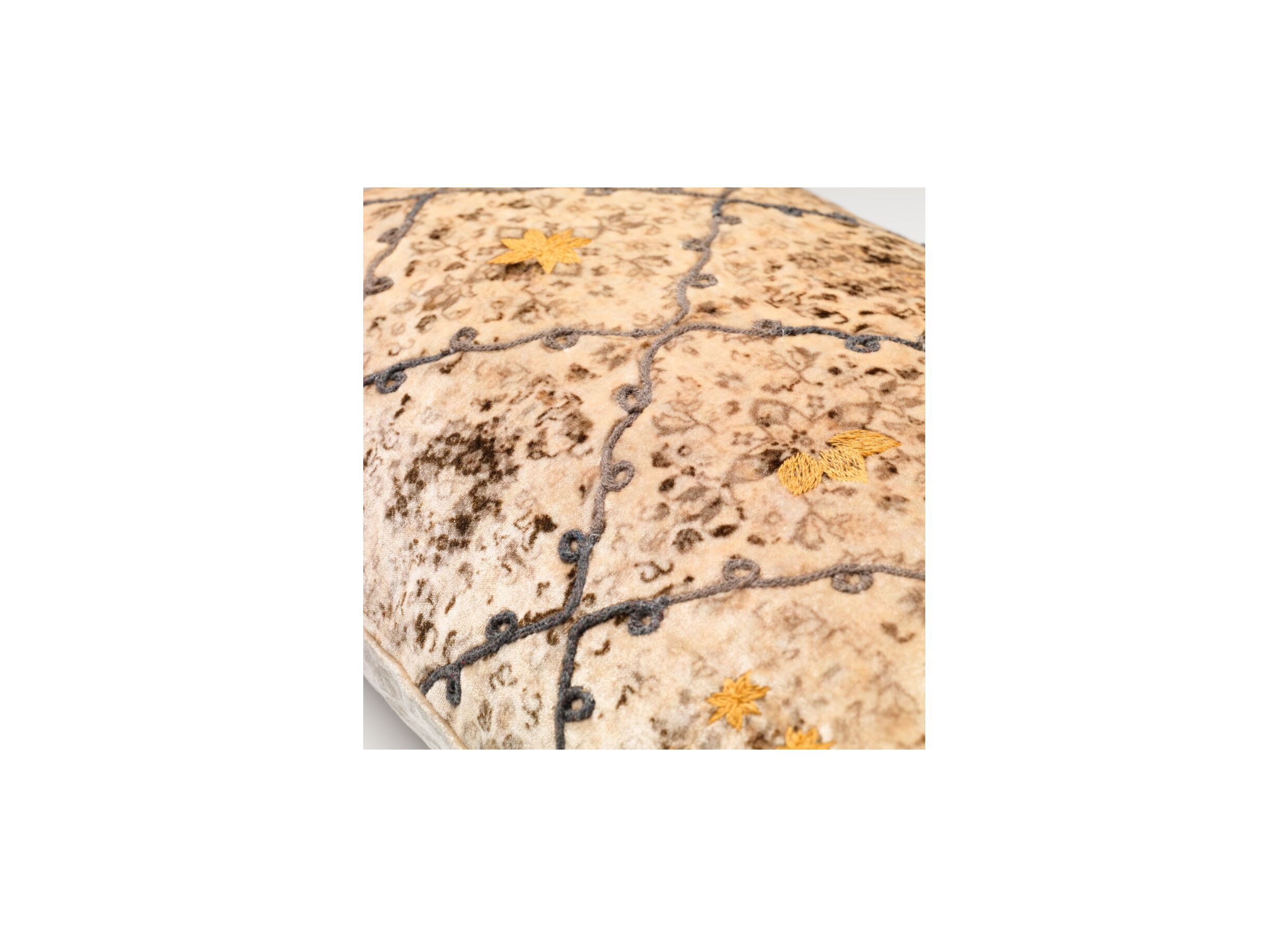 Detail - Coussin Reine 60x40cm - coton & viscose - pumice stone