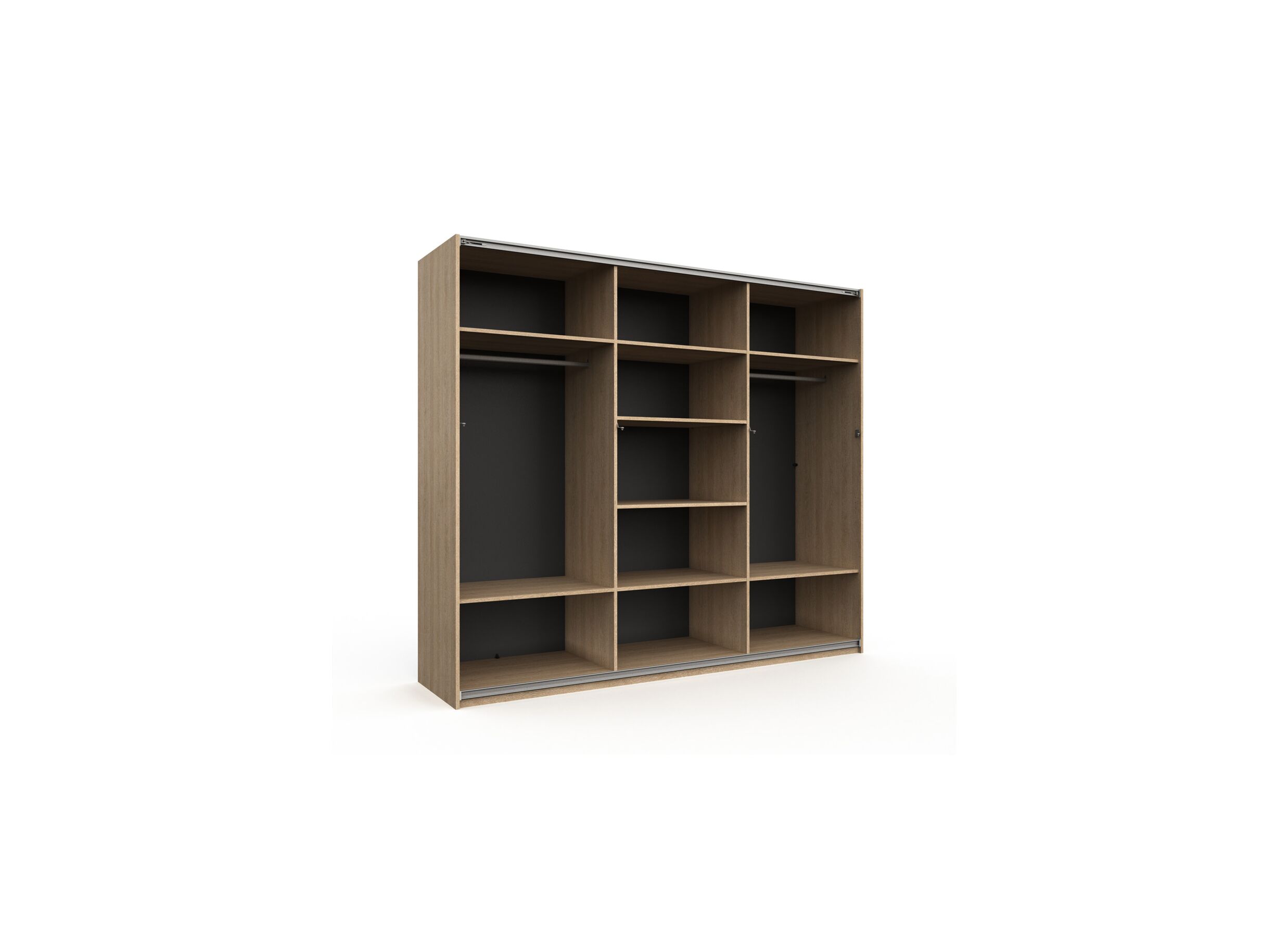 Disposition - Armoire à portes coulissantes Tessa 250cm - mélamine - chêne sable