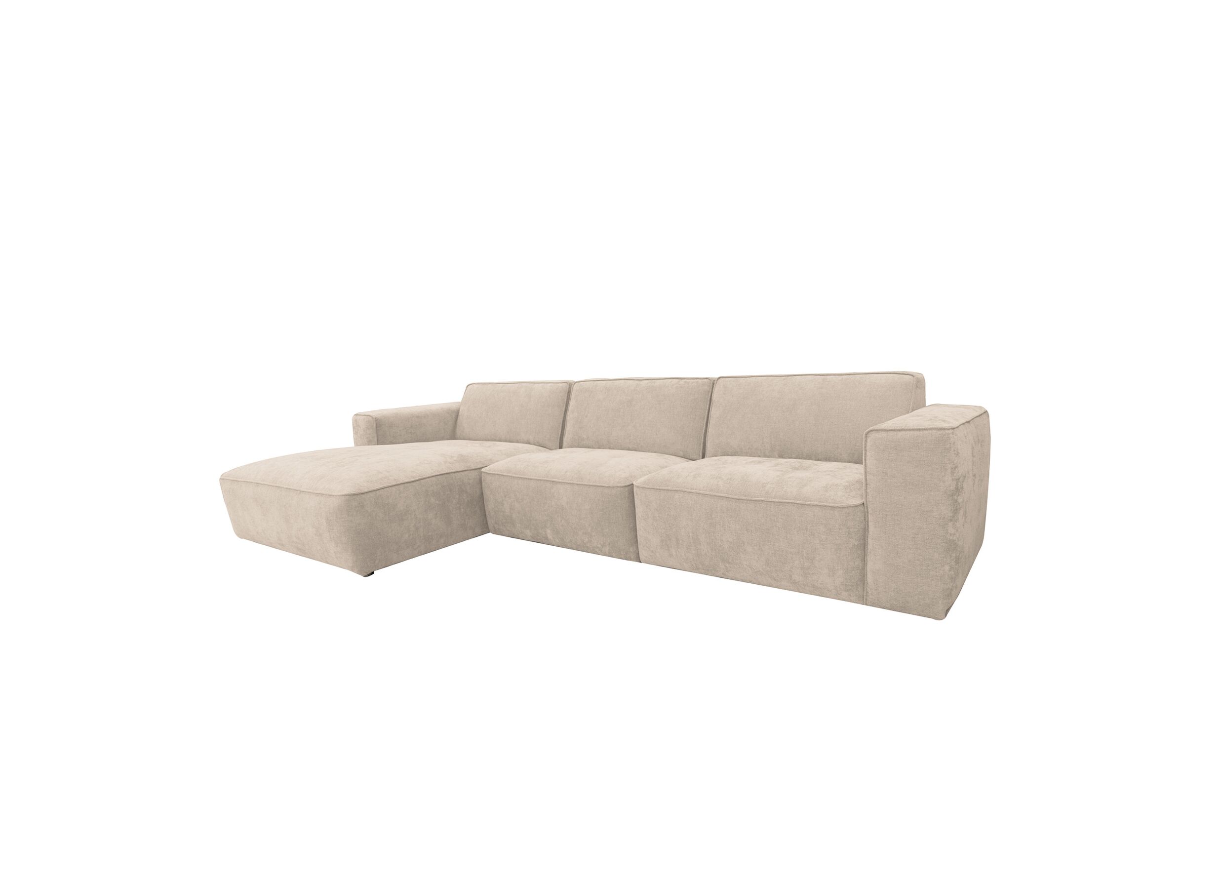 Aperçu - Canapé d'angle Chelsea 330x170cm - tissu - beige