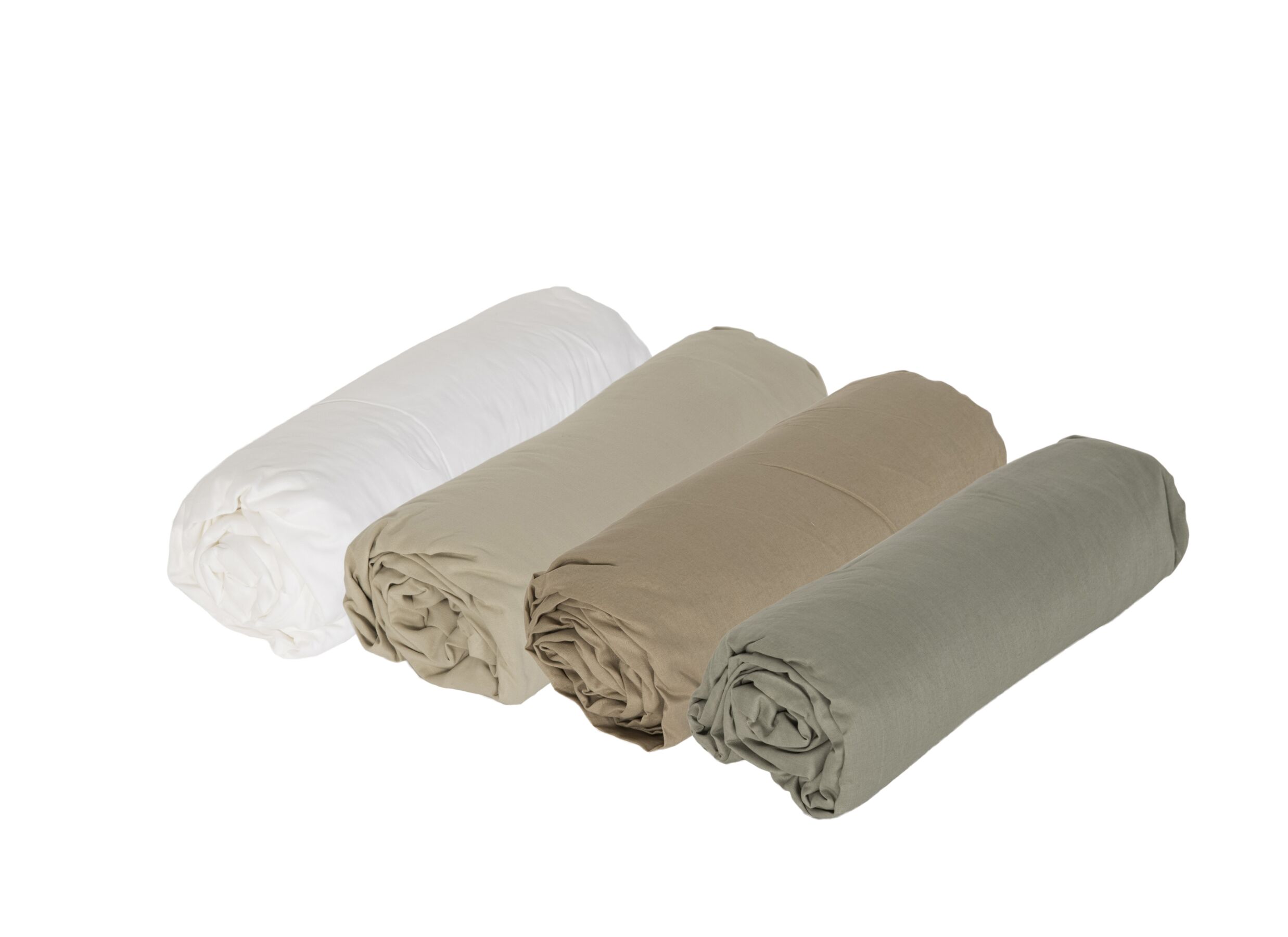 Photo ensemble - Drap-housse Arya 140x200cm - coton - olive