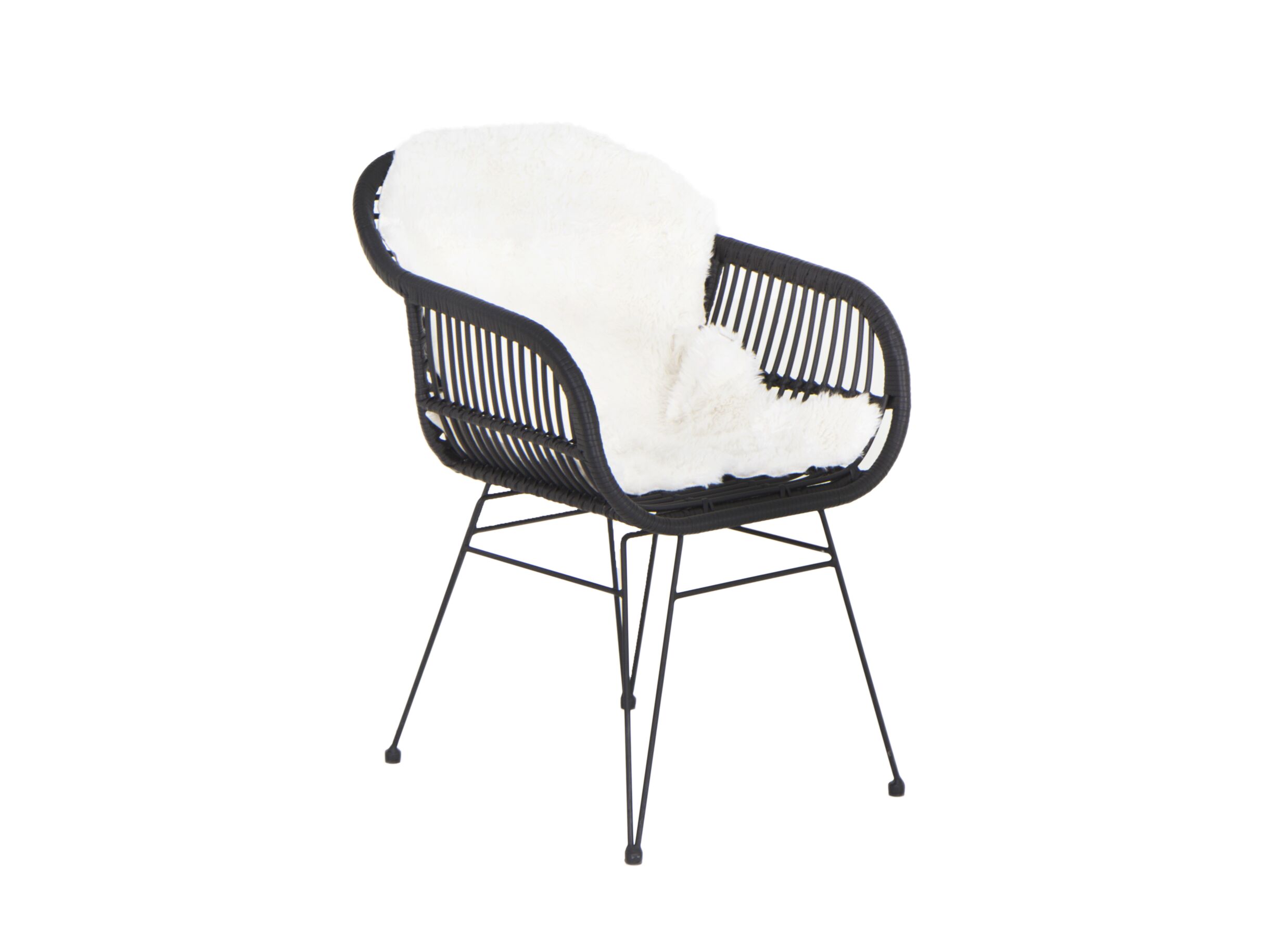 Chaise coque Flores 58x62x81cm - polyethylène - noir