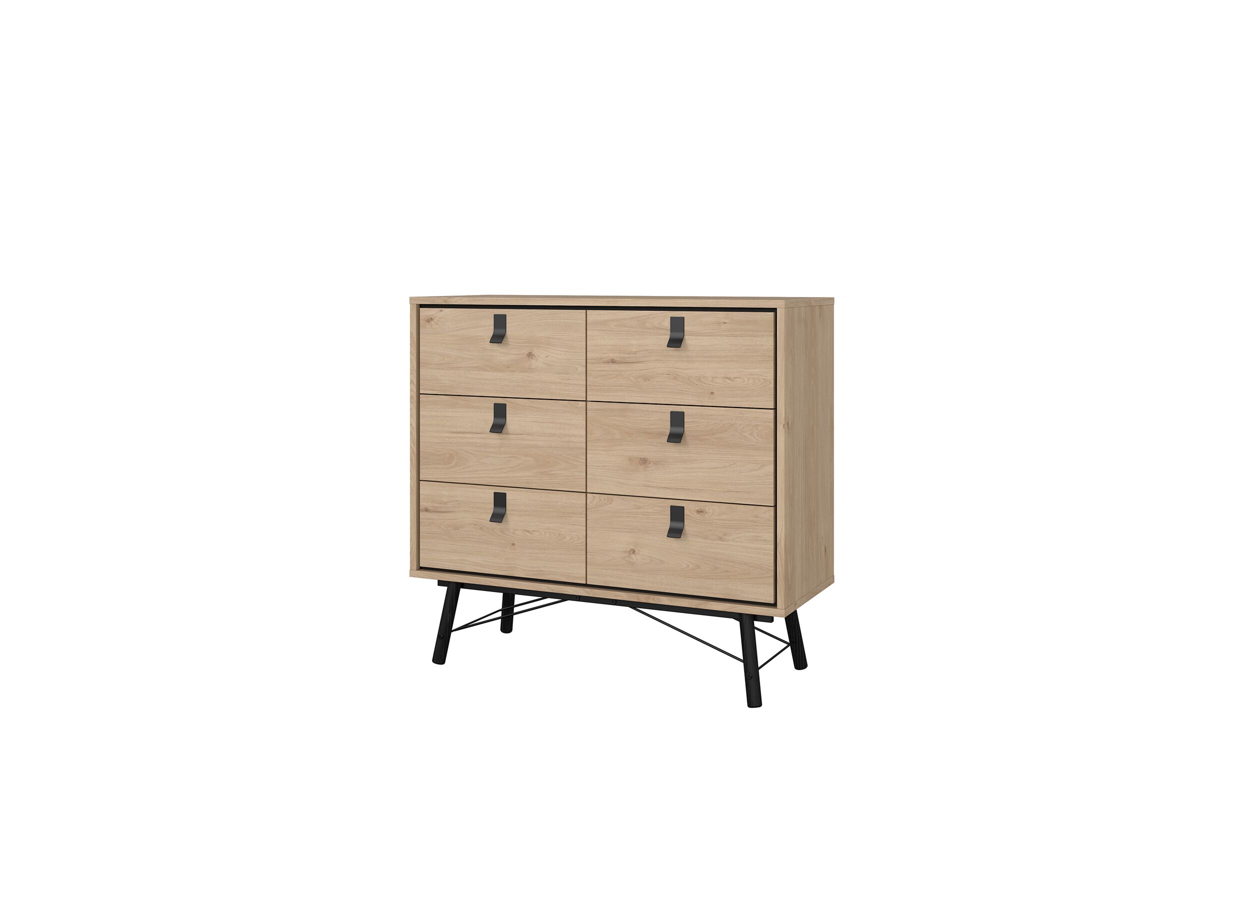 Commode Ry 102x41x95cm - décor - marron/noir