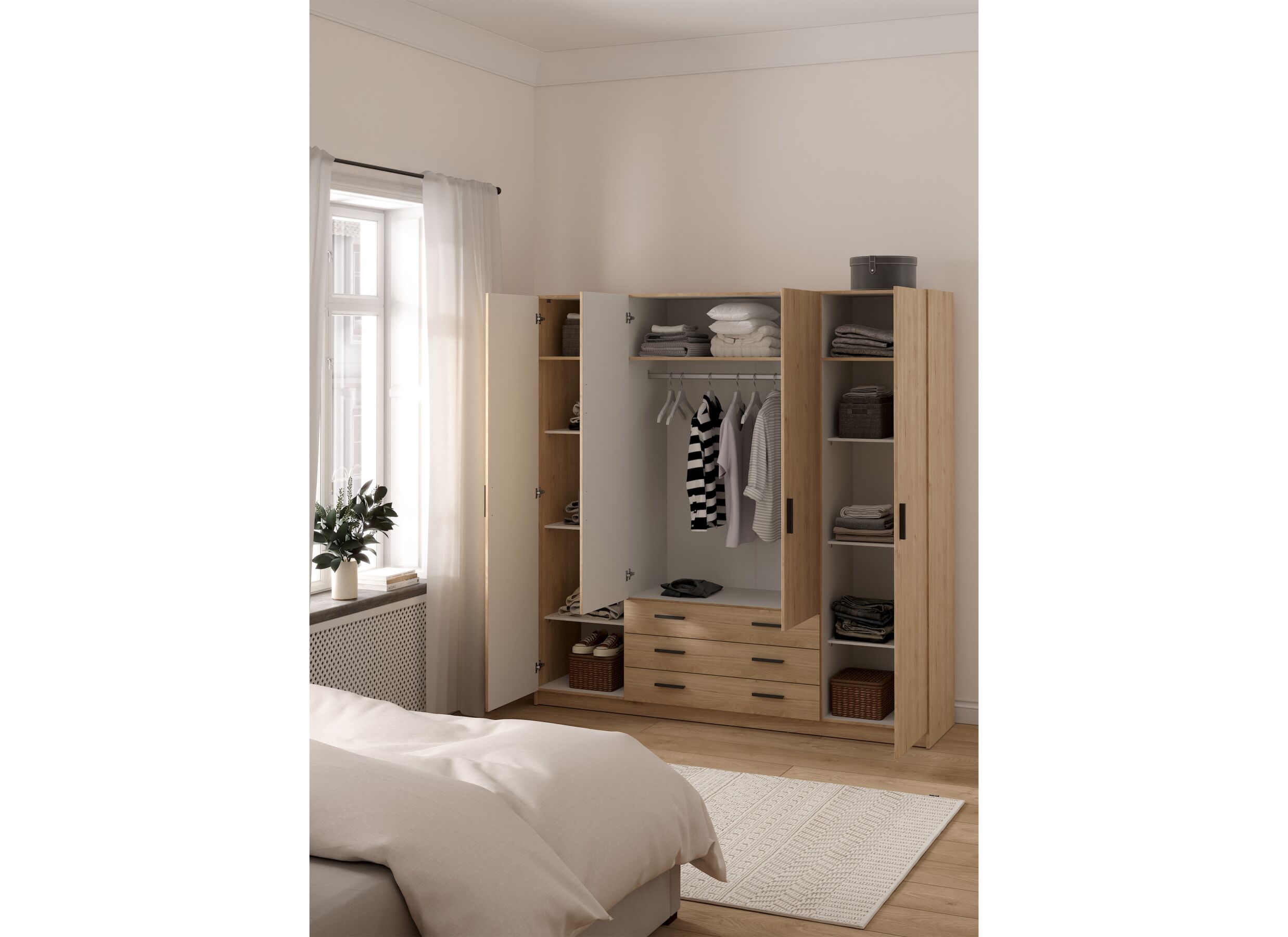 Foto ambiance - Garde-robe Sprint 196cm - décor - jackson hickory