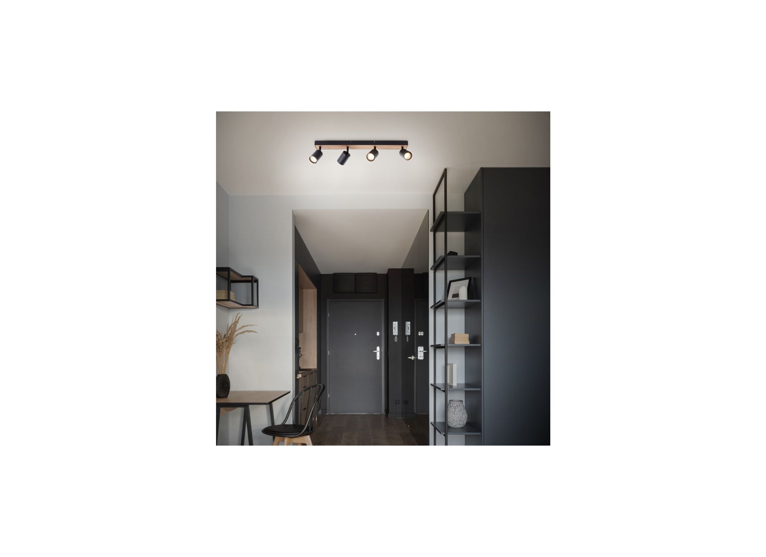 Foto ambiance - Spot LED Jello Wood avec 4 spots 4,5W GU10