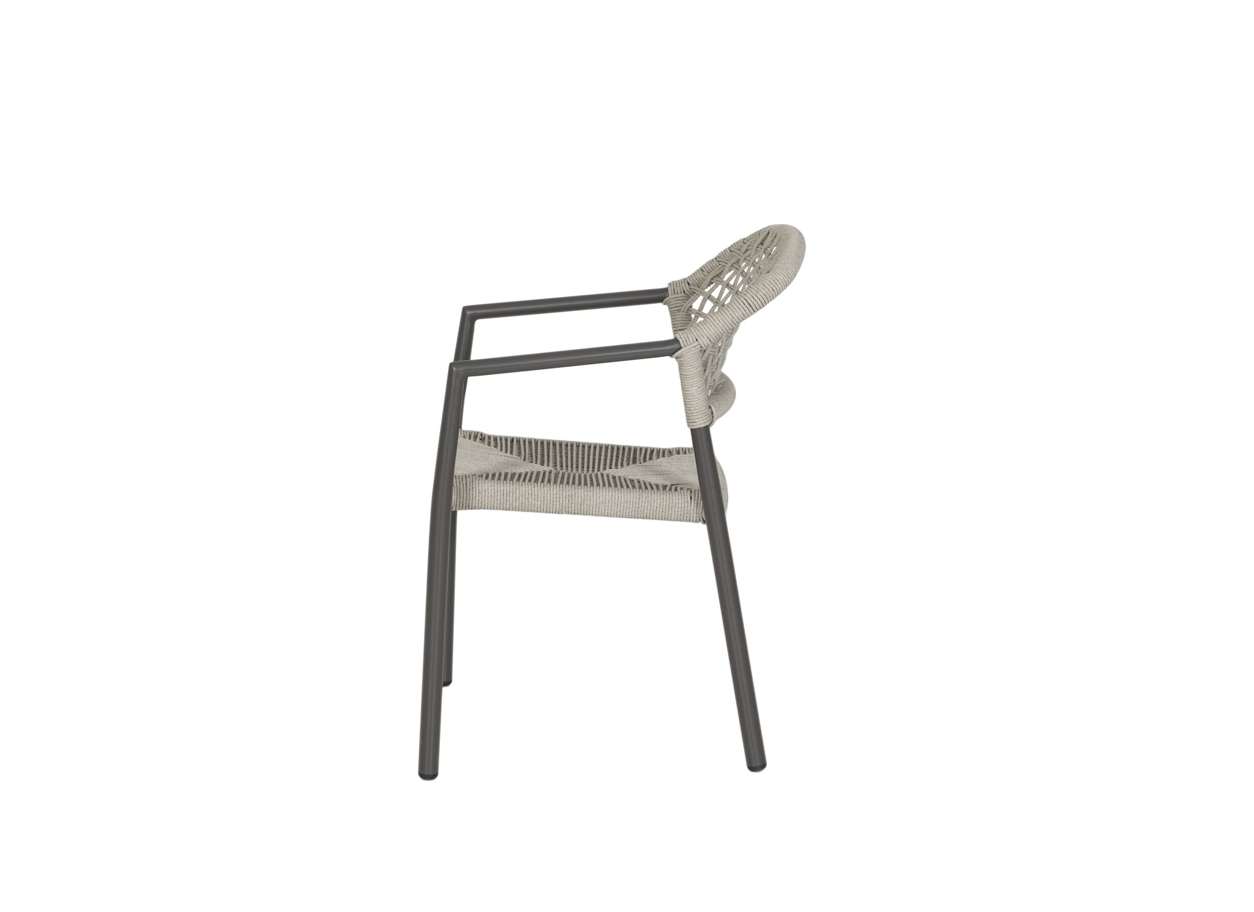 Overzichtsfoto - Tuinstoel Porto 58x54x82cm - rotan & aluminium - bruin